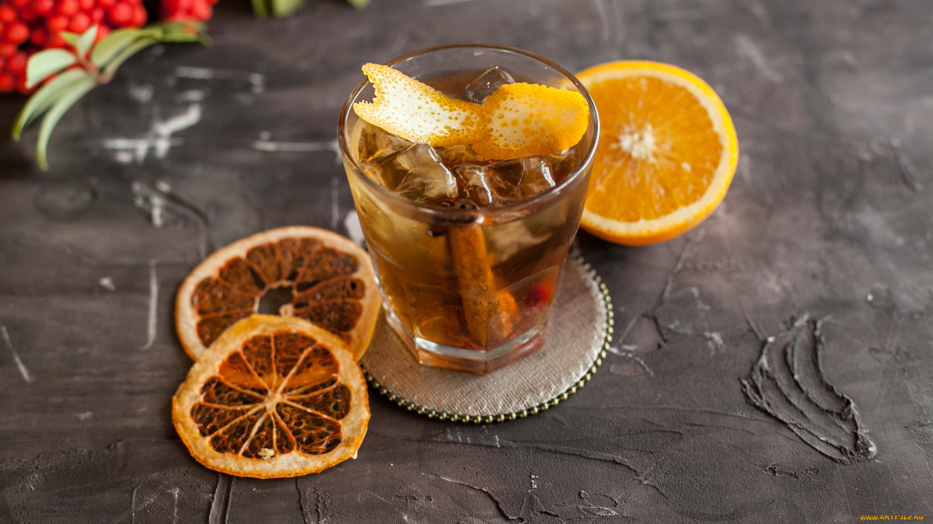 еда, напитки, напиток, лед, корица, лимон