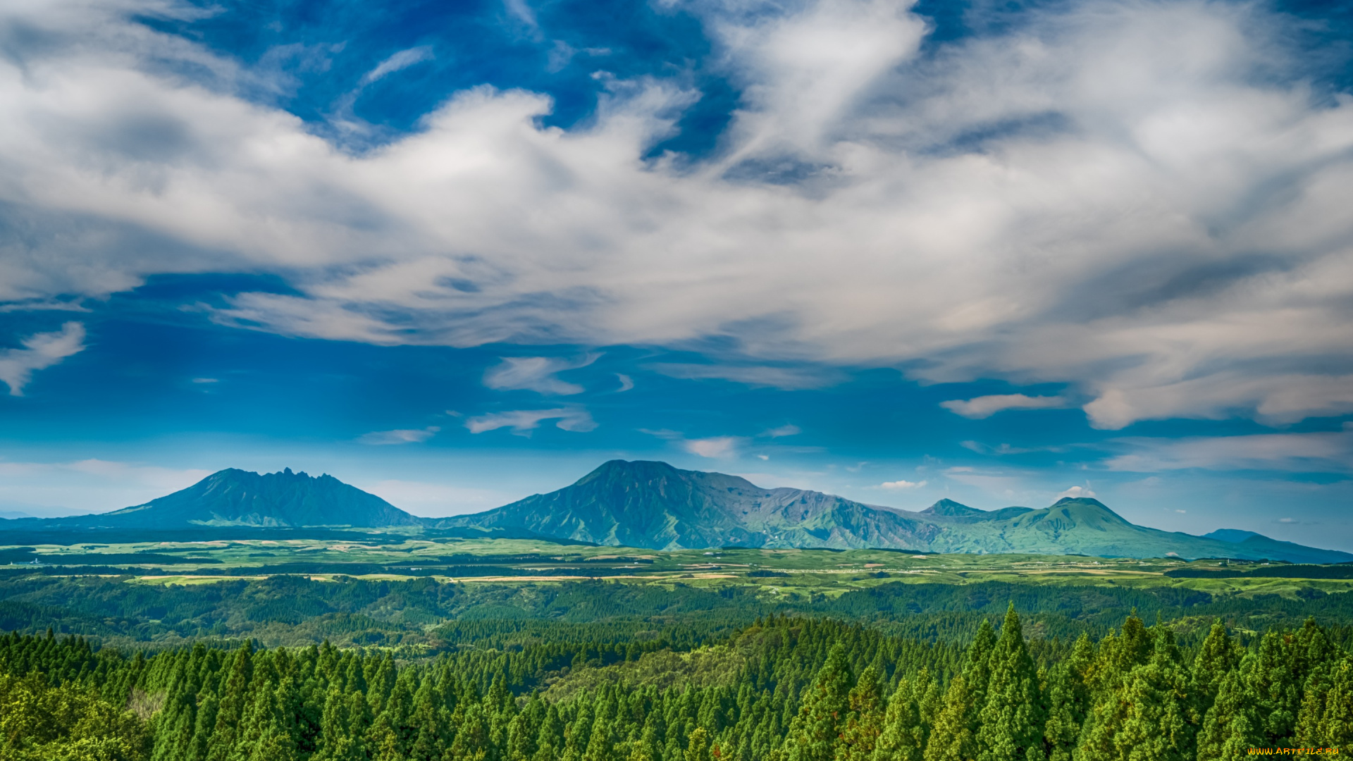 природа, горы, облака, панорама, небо