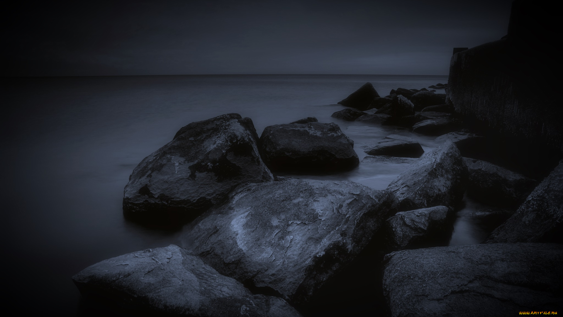 природа, побережье, камни, море