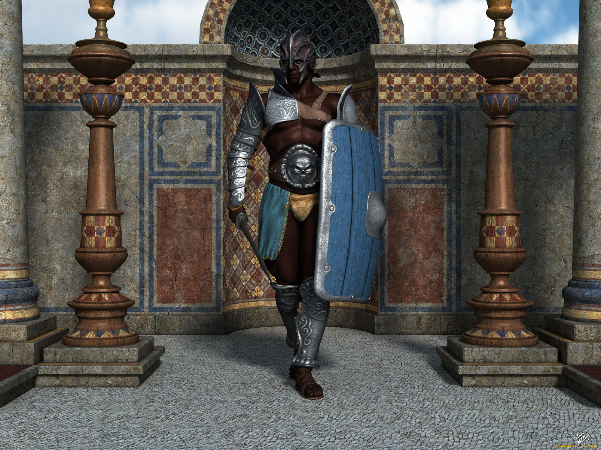 3д, графика, фантазия, , fantasy, мужчина, взгляд, фон