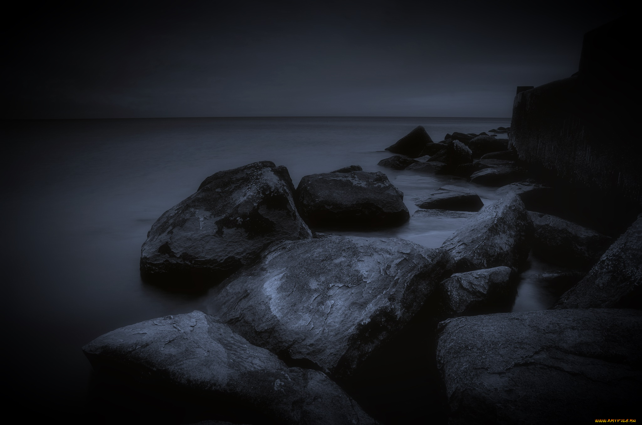 природа, побережье, камни, море