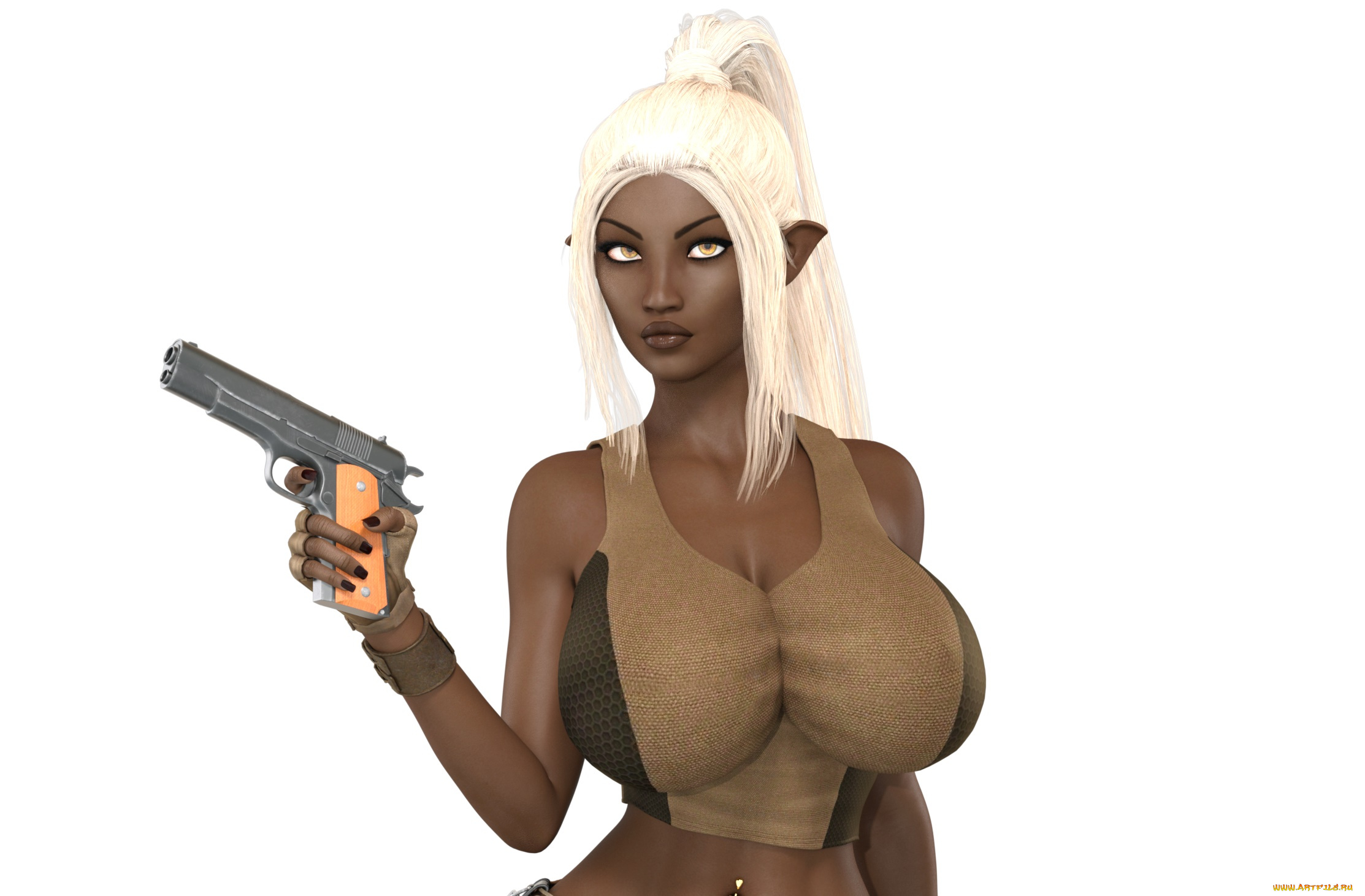 3д, графика, эльфы, , elves, эльфийка, взгляд, фон, оружие