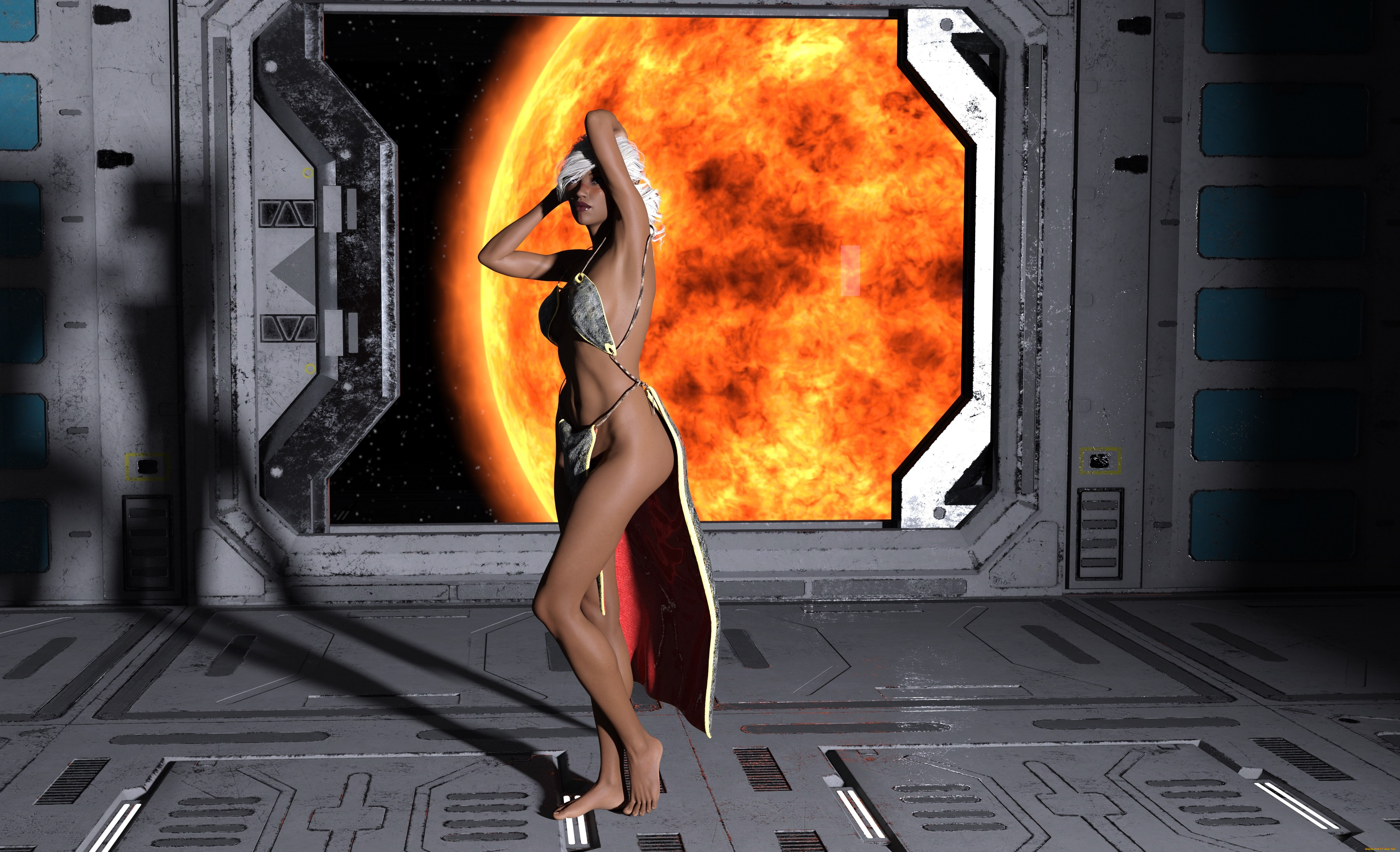 3д, графика, фантазия, , fantasy, девушка, фон, взгляд