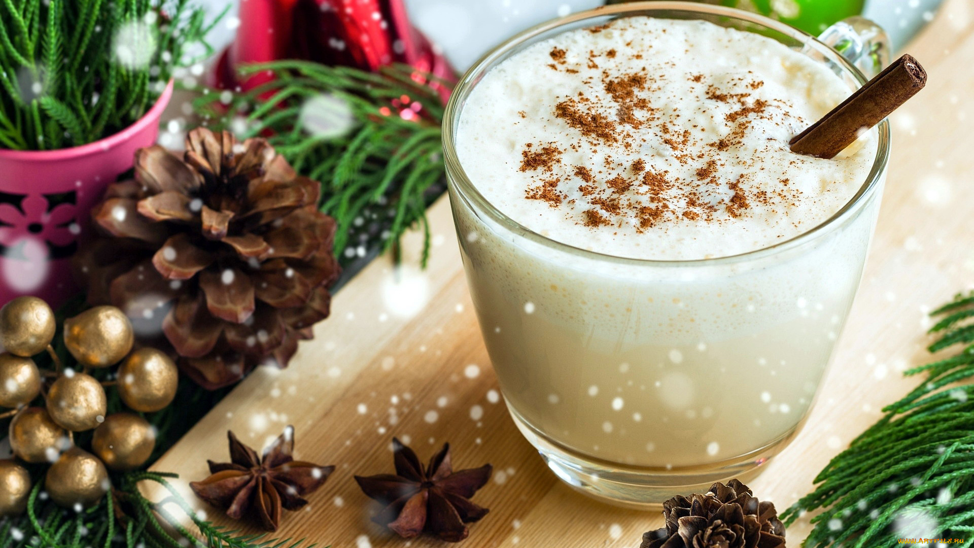 праздничные, угощения, бадьян, напиток, шишки