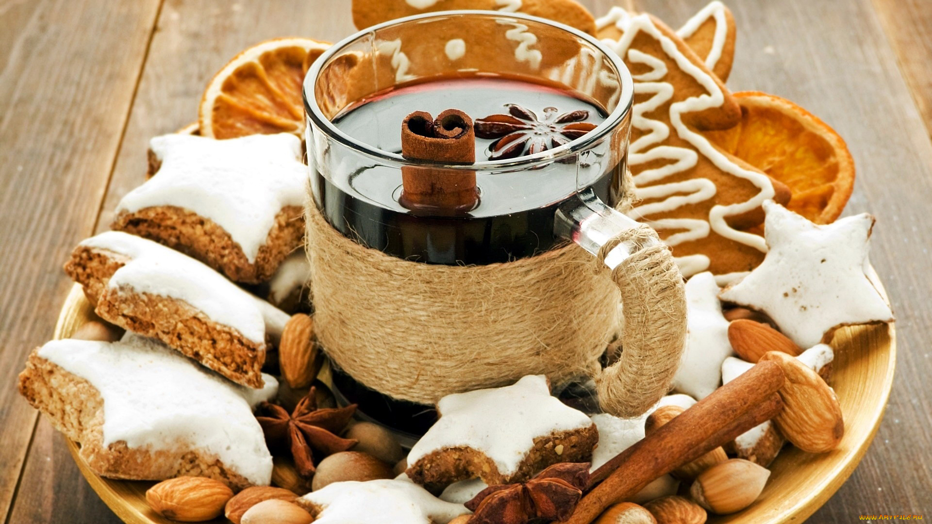 праздничные, угощения, печенье, глинтвейн