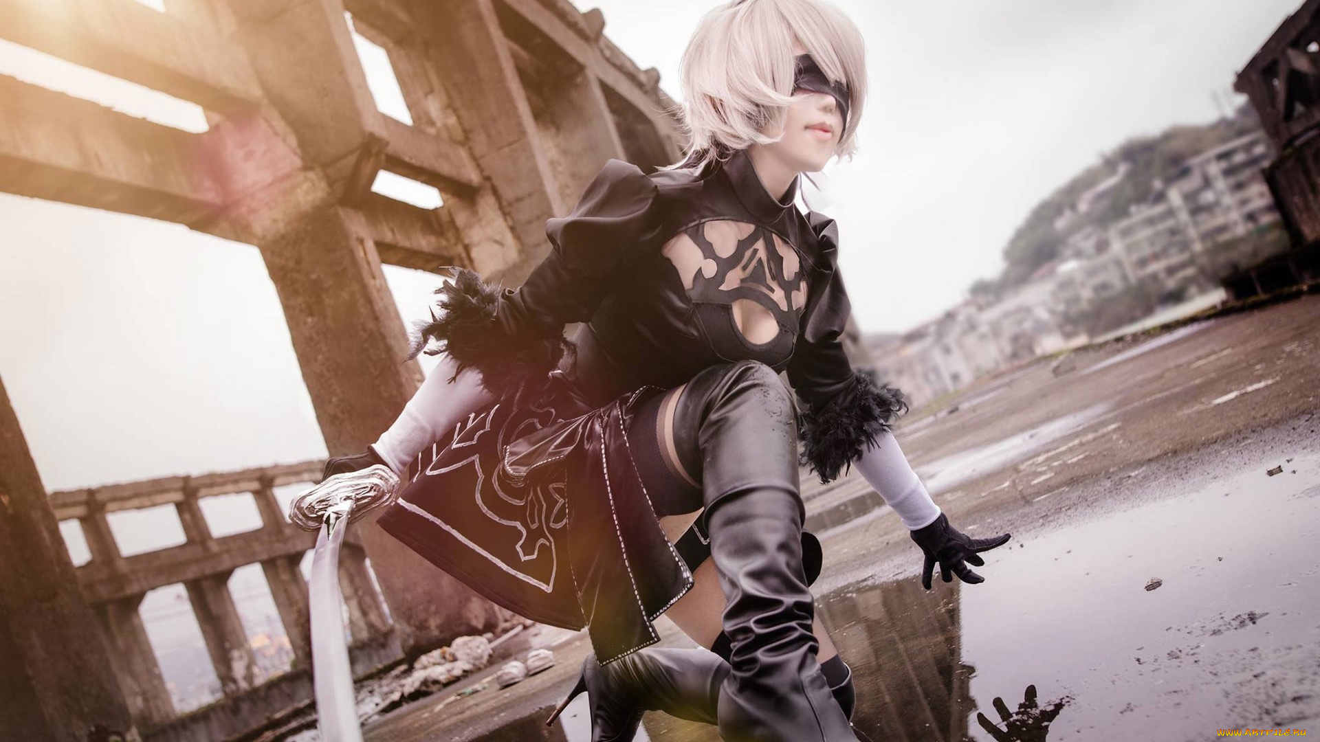 разное, cosplay, , косплей, cosplay, андройд, чулки, nier, automata