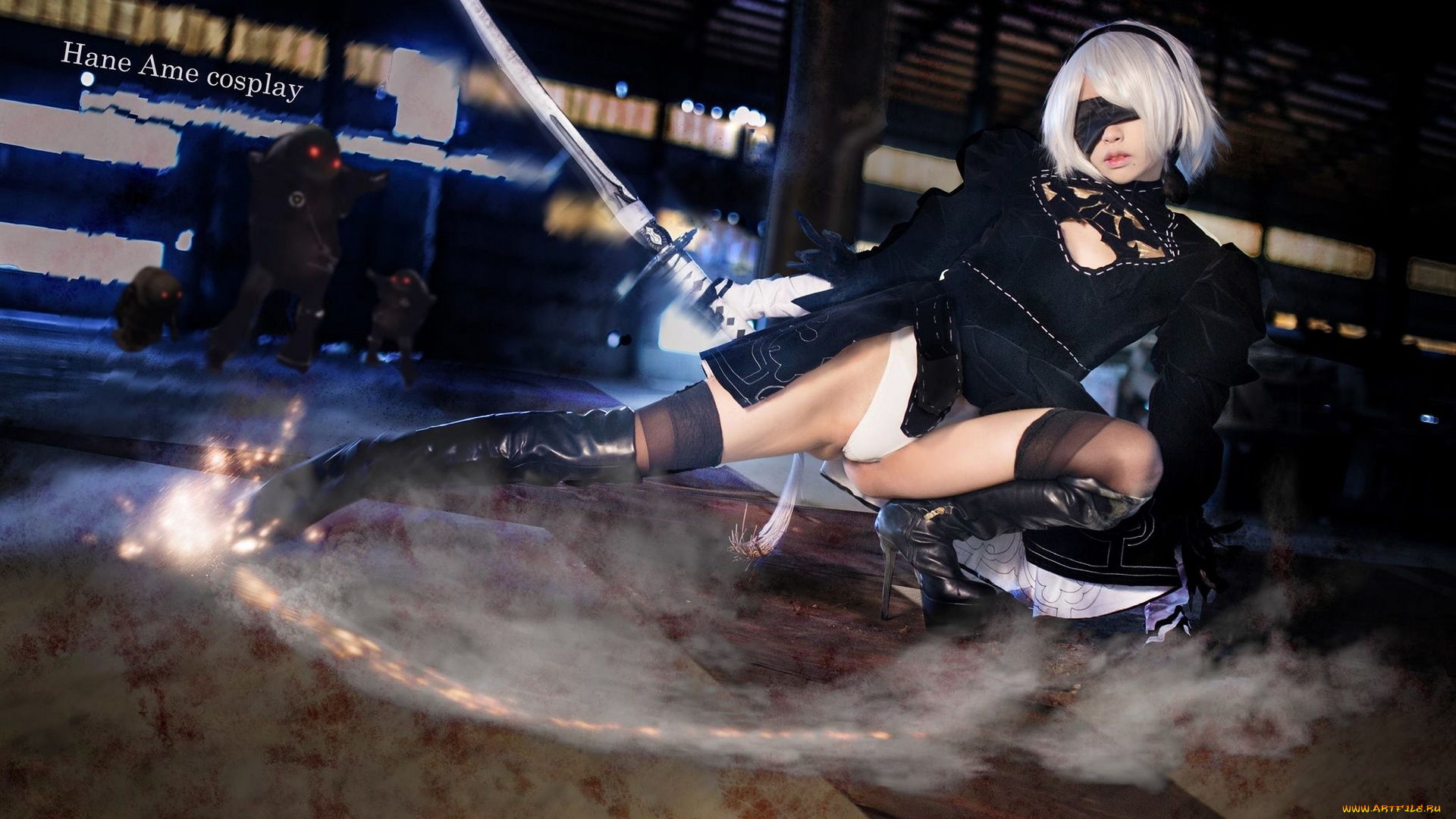 разное, cosplay, , косплей, nier, automata, cosplay, андройд, чулки, hane, ame