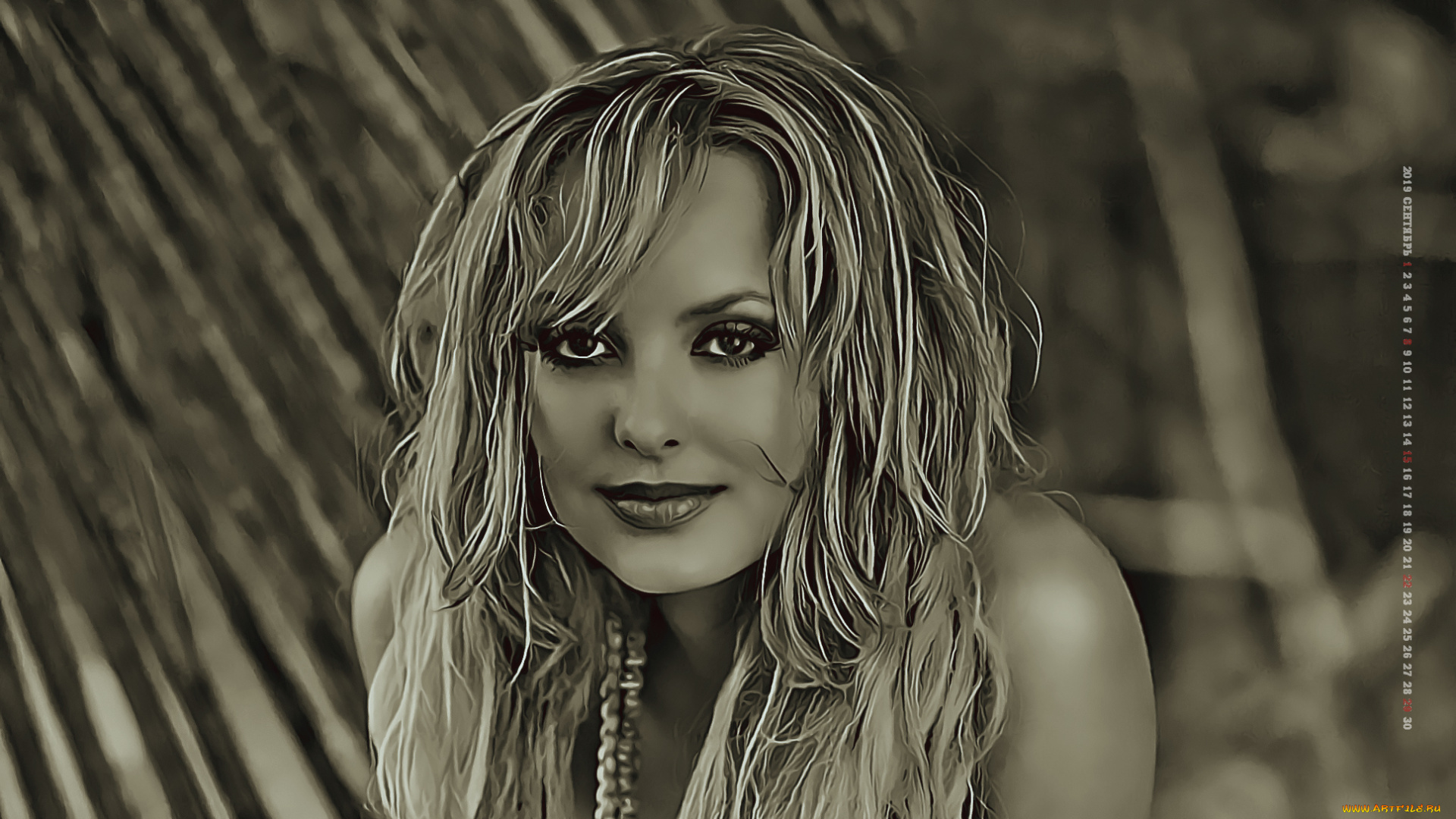 календари, компьютерный, дизайн, девушка, лицо, взгляд, 2019, calendar, женщина