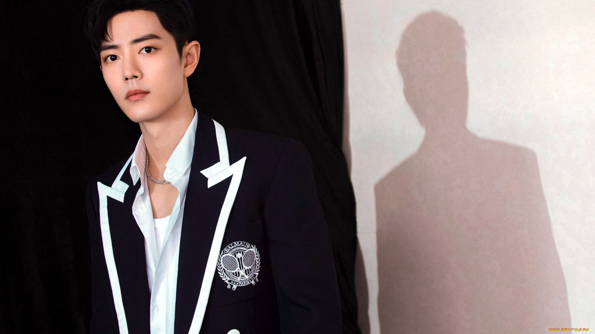 мужчины, xiao, zhan, актер, пиджак, тень