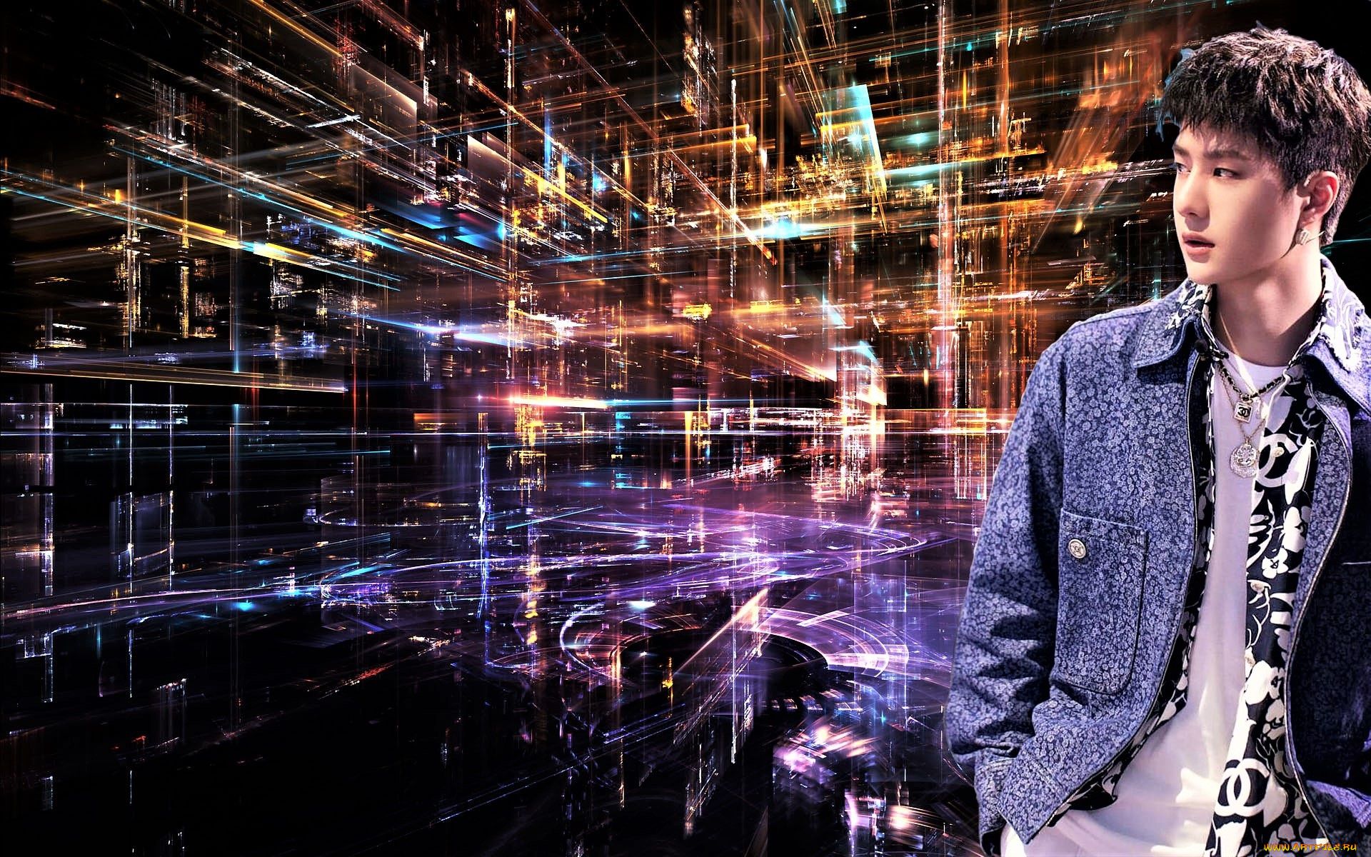 мужчины, wang, yi, bo, актер, певец, рубашка, куртка