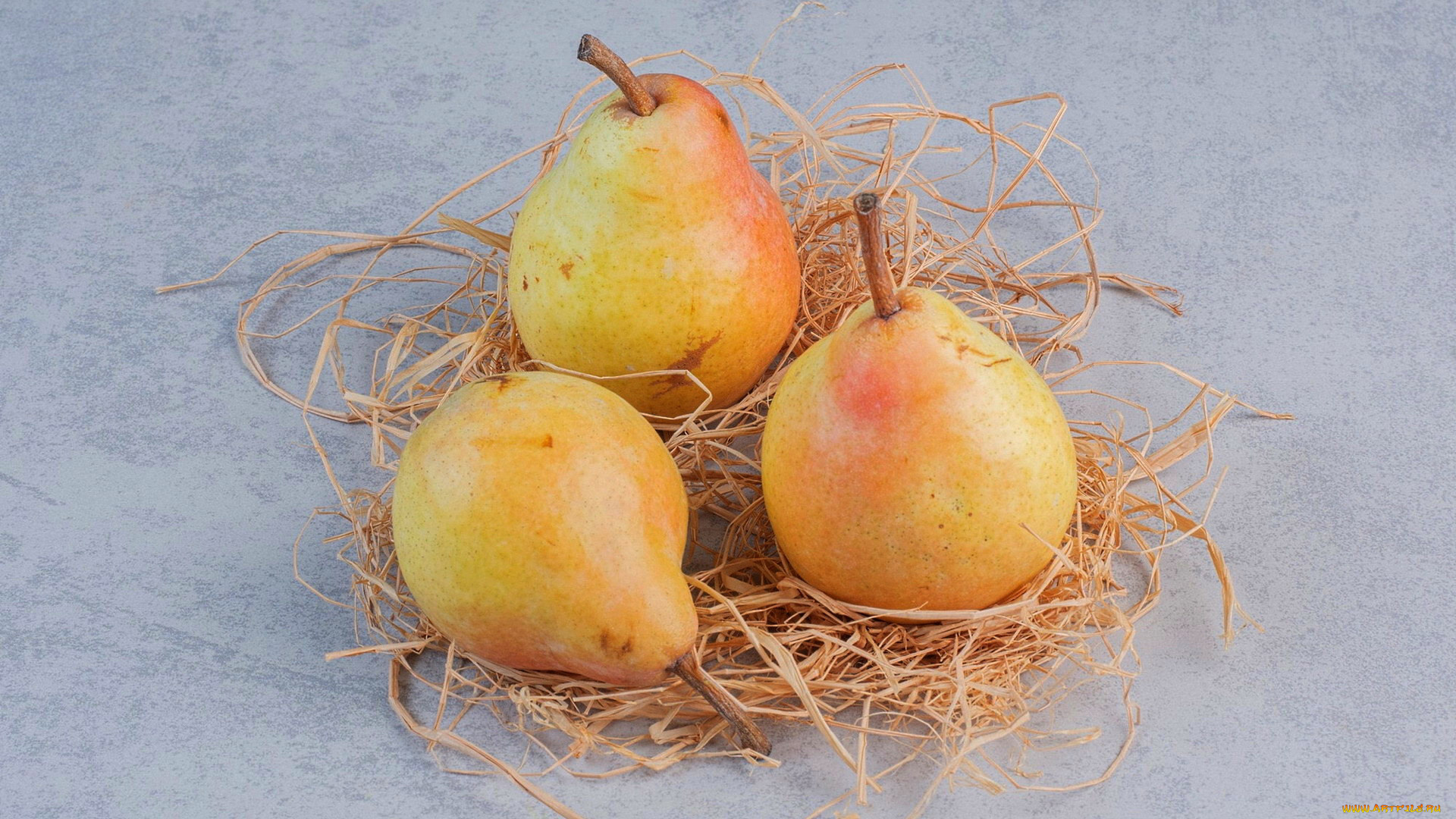 еда, груши, желтые, спелые