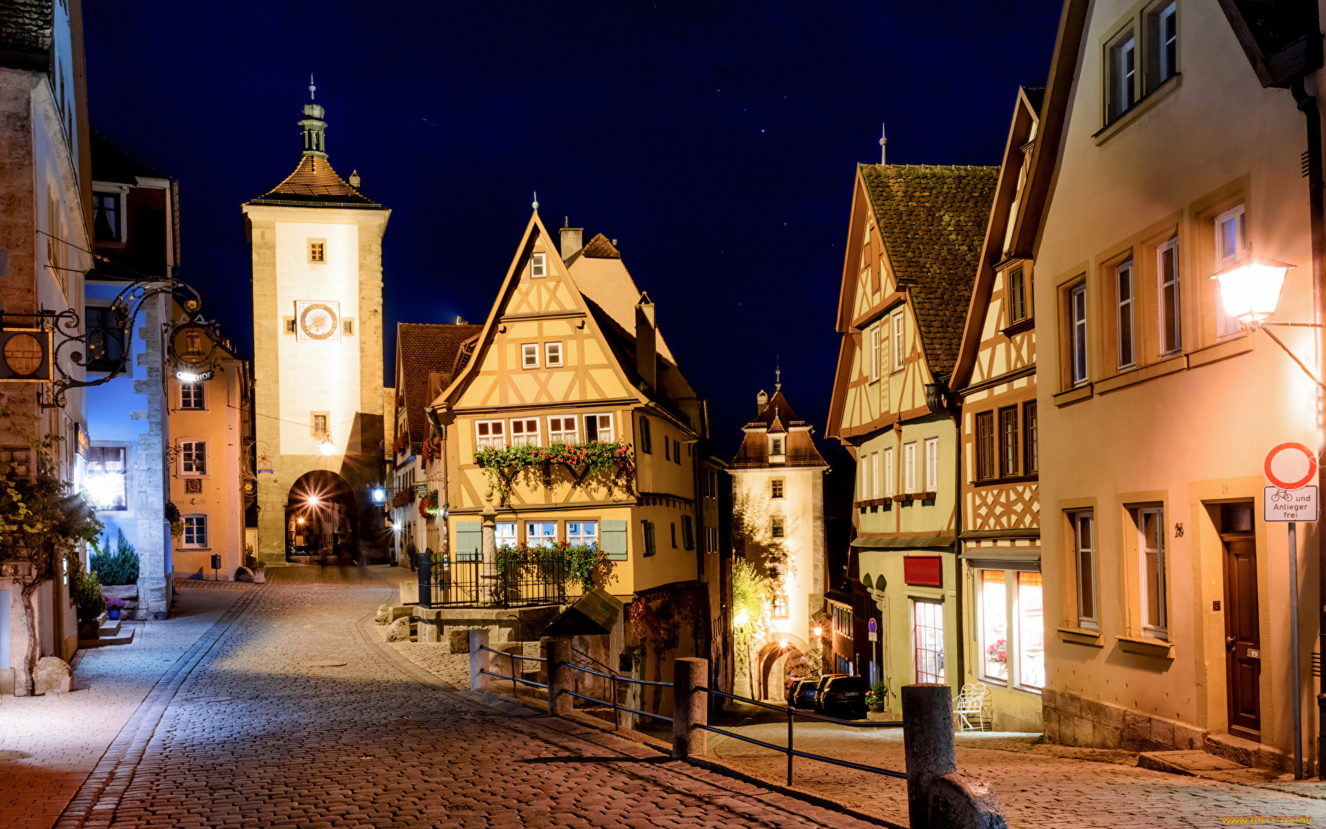 rothenburg, ob, der, tauber, bavaria, germany, города, -, огни, ночного, города, rothenburg, ob, der, tauber