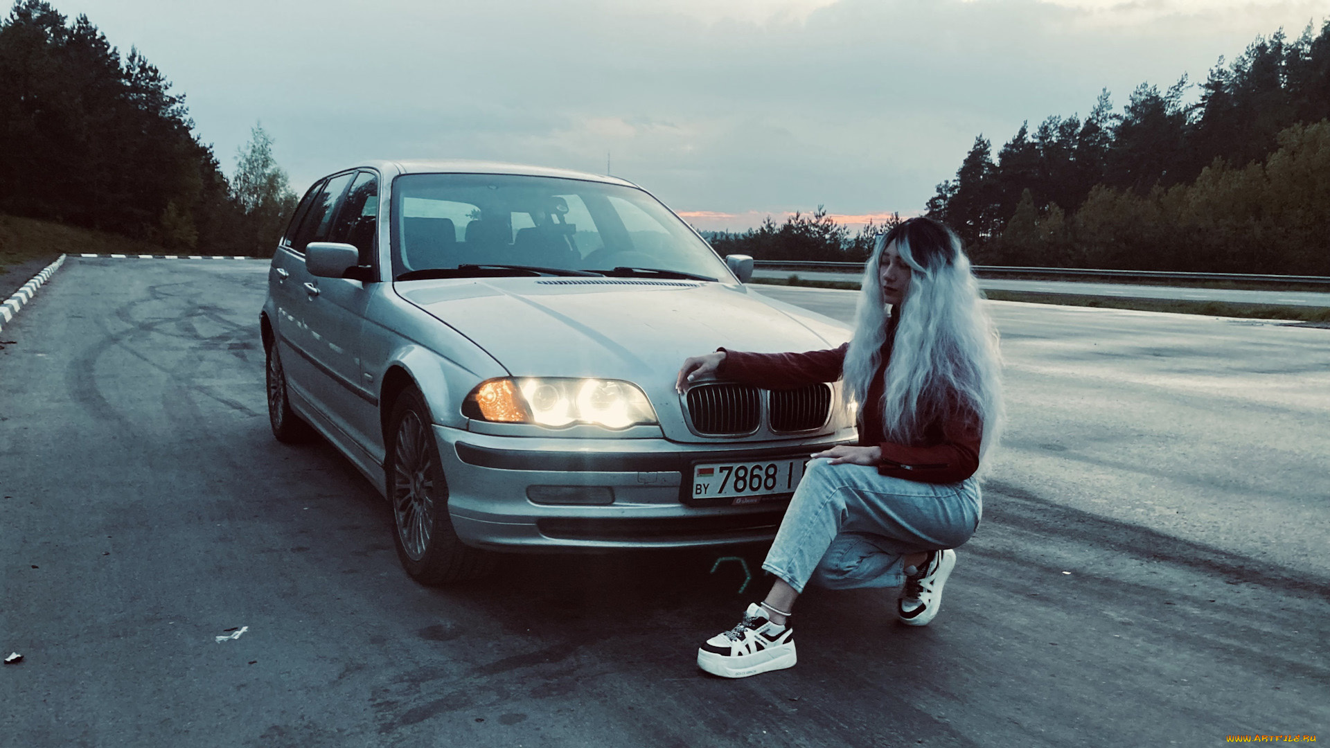 автомобили, -авто, с, девушками, bmw, 3, series