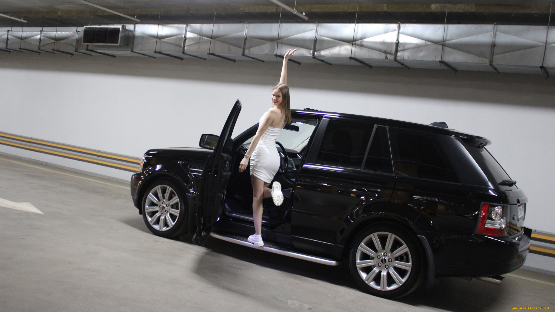 автомобили, -авто, с, девушками, land, rover, range