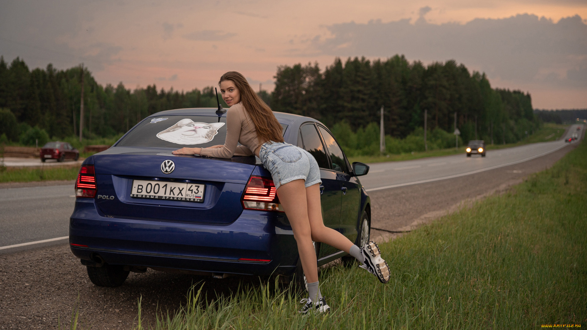 автомобили, -авто, с, девушками, volkswagen, polo