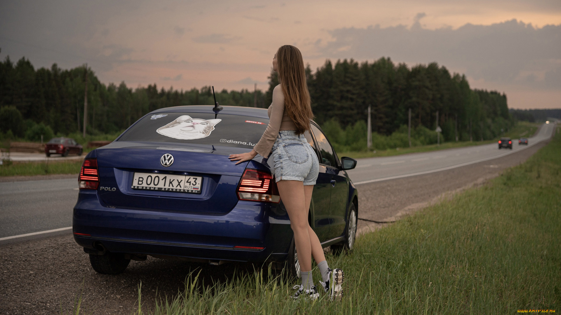 автомобили, -авто, с, девушками, volkswagen, polo