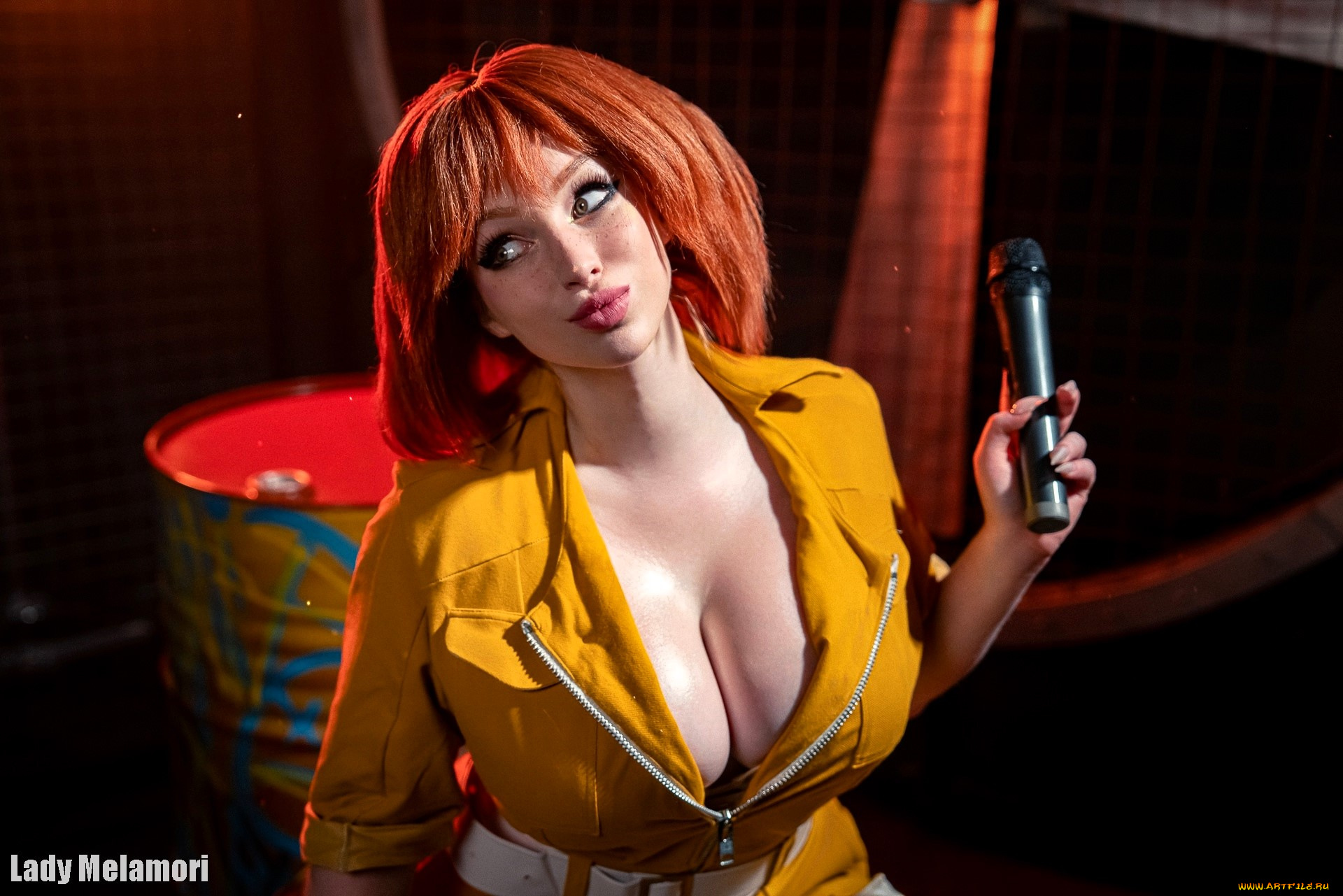 девушки, мария, давыдова, , lady, melamori, образ, косплей, наряд, костюм, микрофон, журналистка