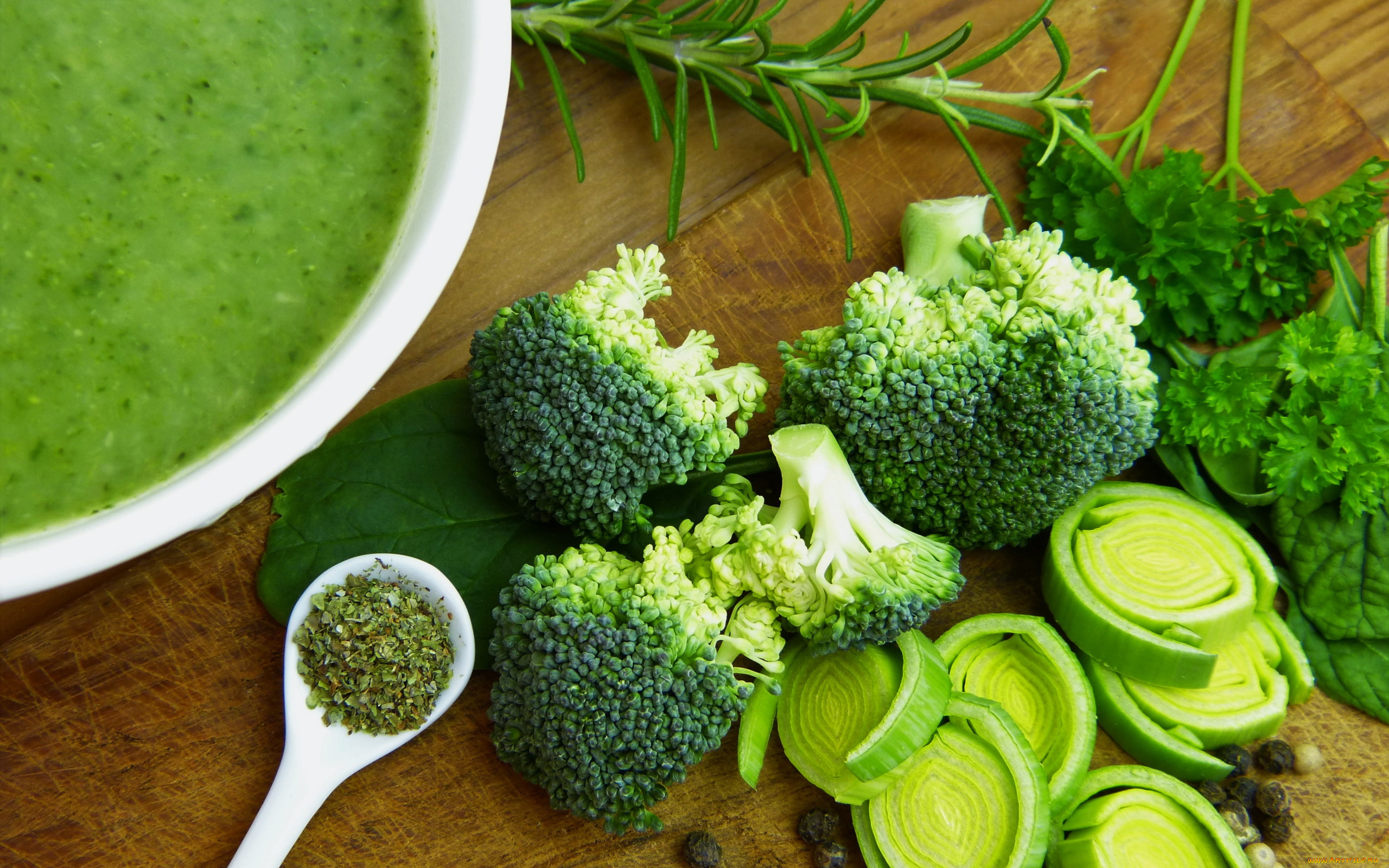 еда, овощи, брокколи, лук, порей, розмарин, петрушка