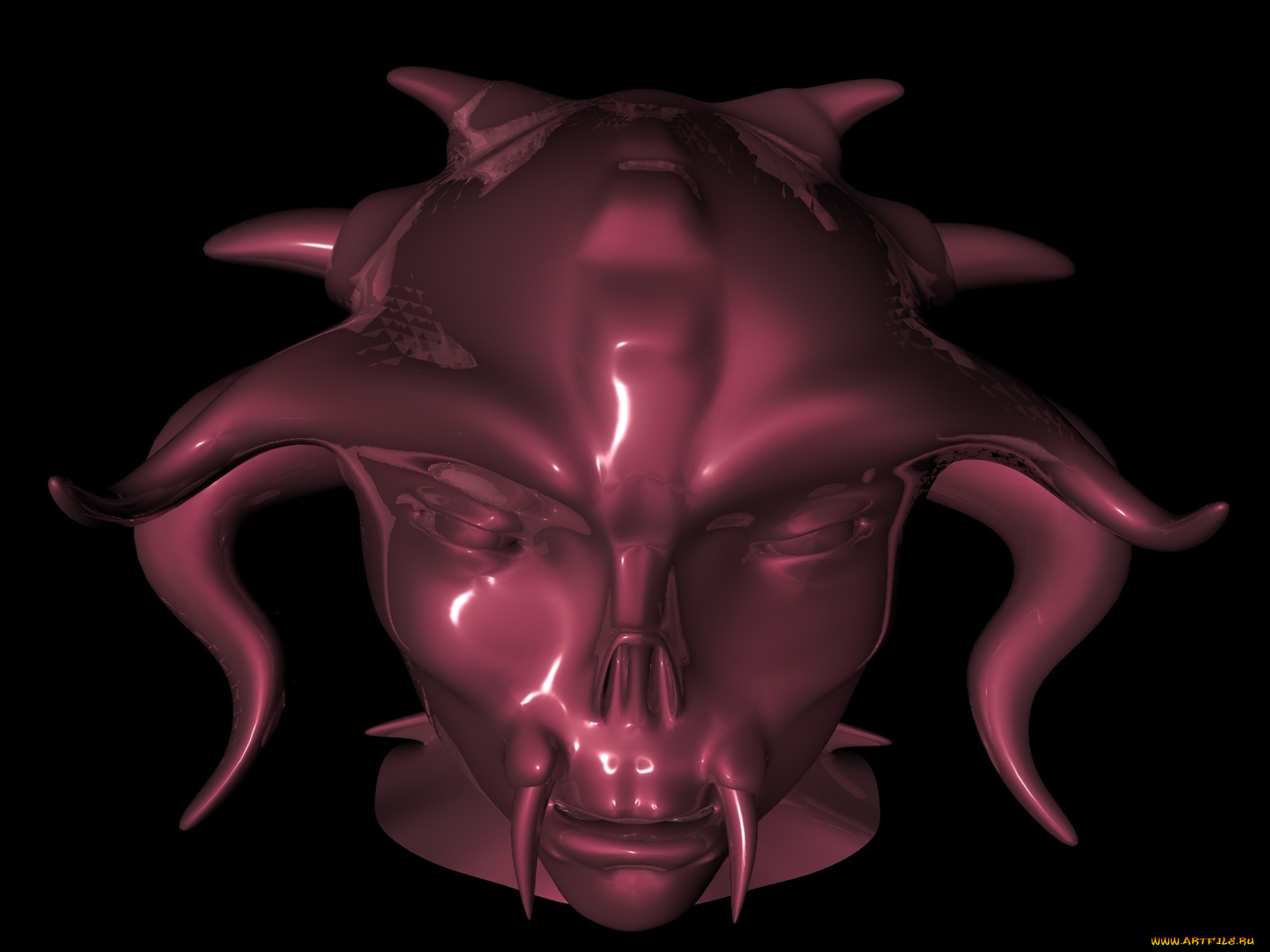 3д, графика, creatures, существа, рога, существо, клыки