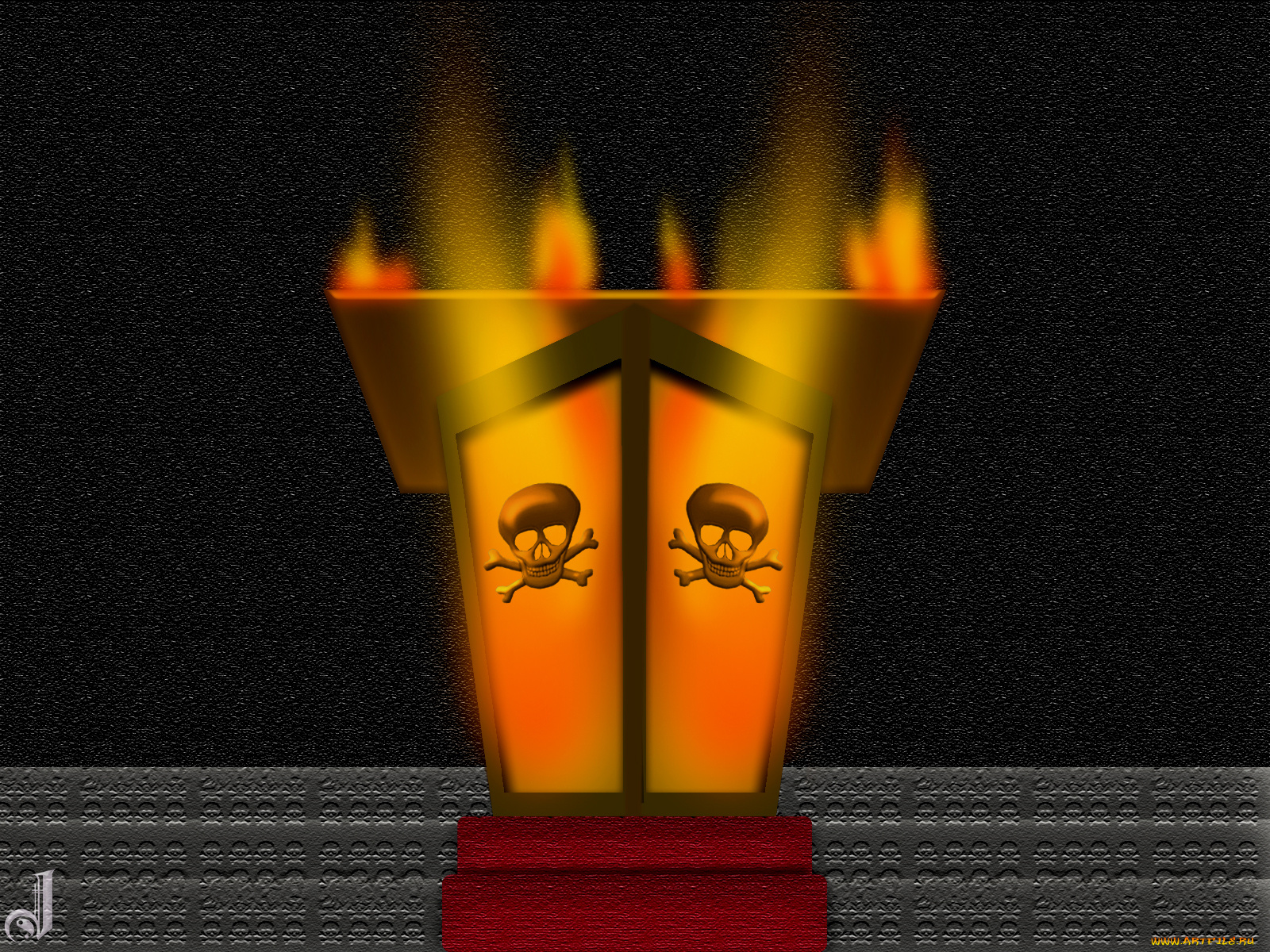 3д, графика, horror, ужас, черепа