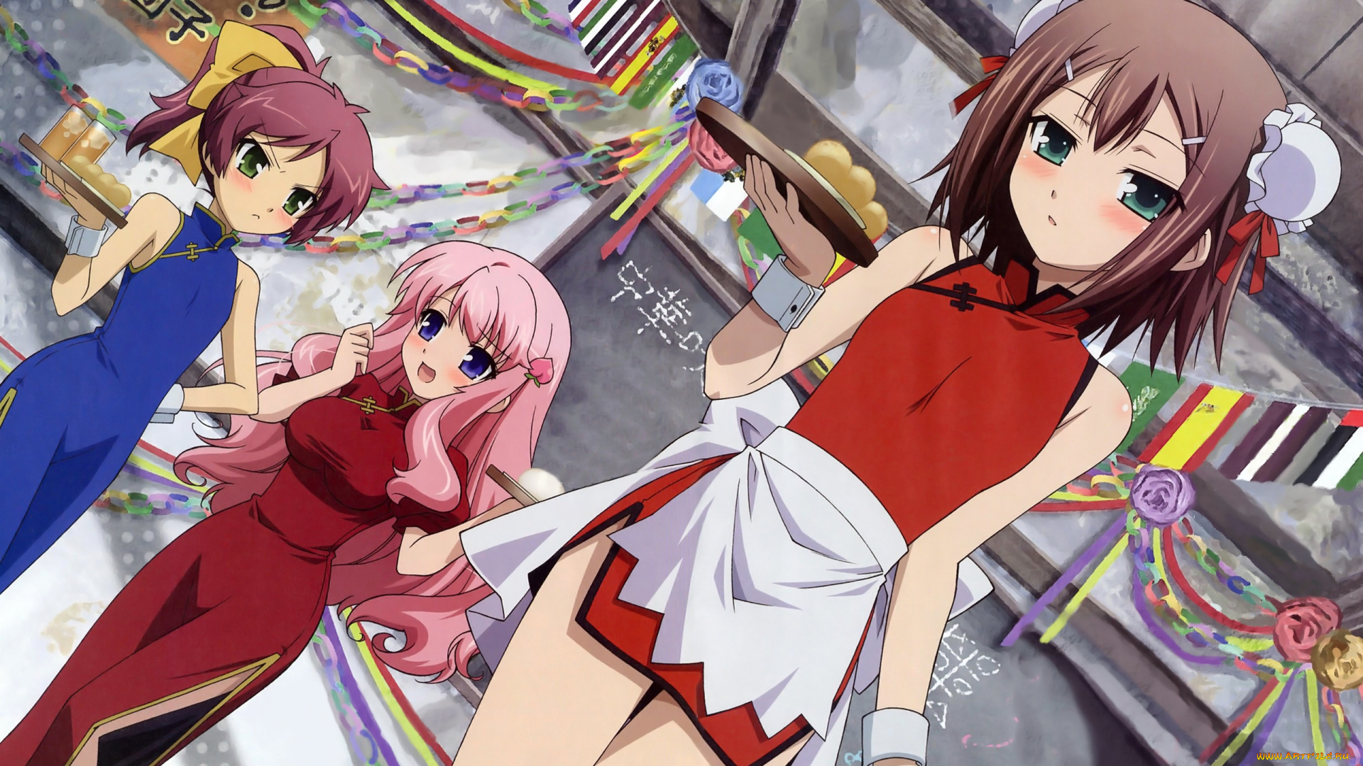 аниме, baka, to, test, shoukanjuu, девушки