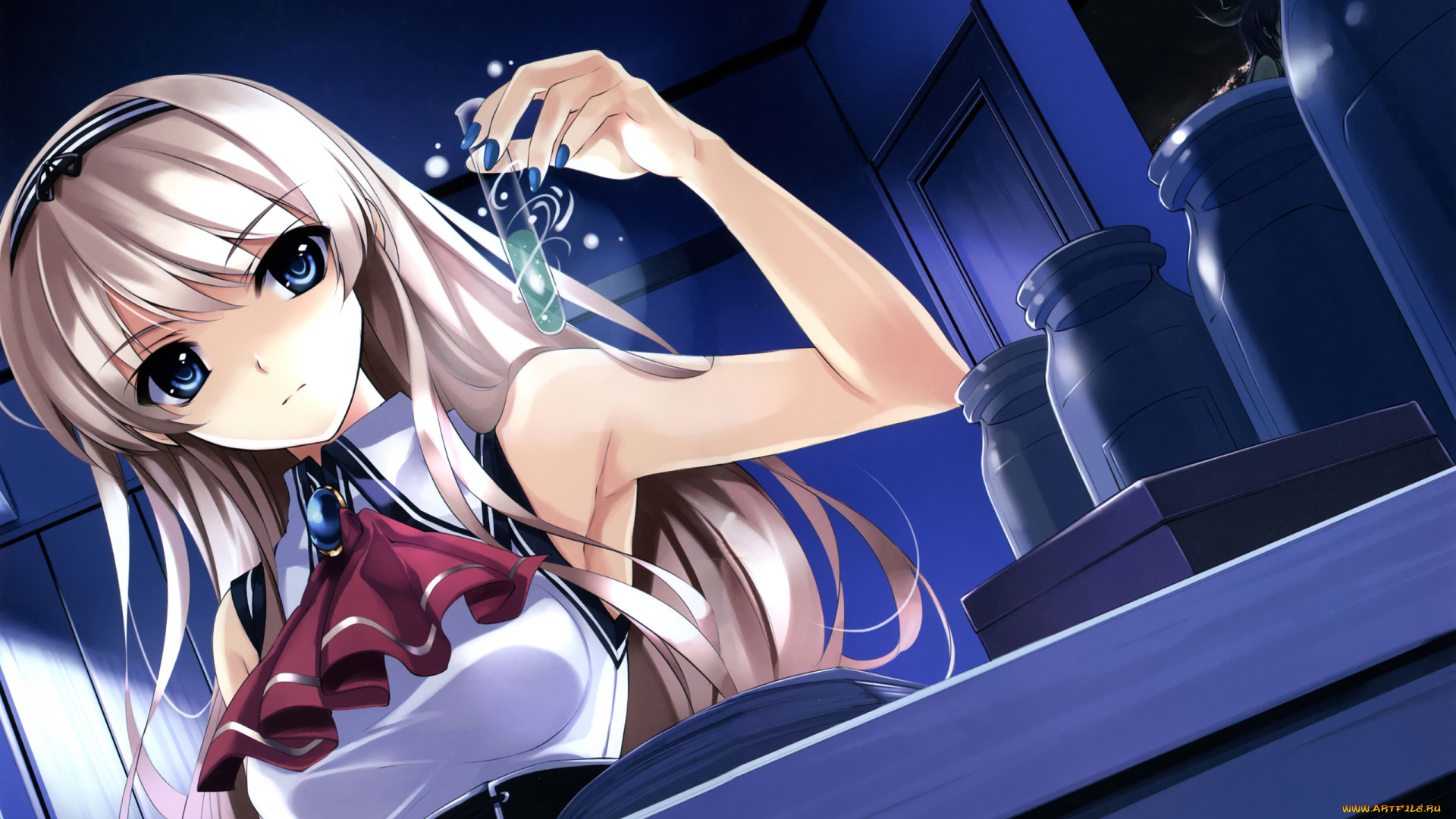 аниме, kurehito, misaki, mangaka, колбы, эксперимент, девушка