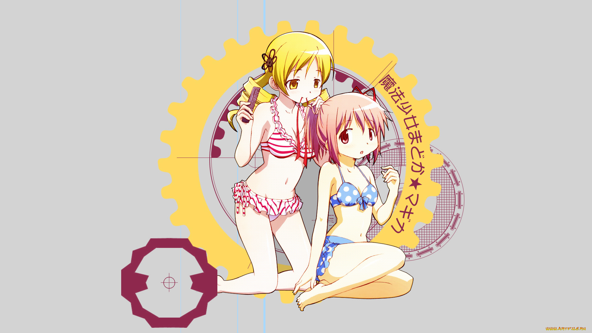 аниме, mahou, shoujo, madoka, magika, девушки