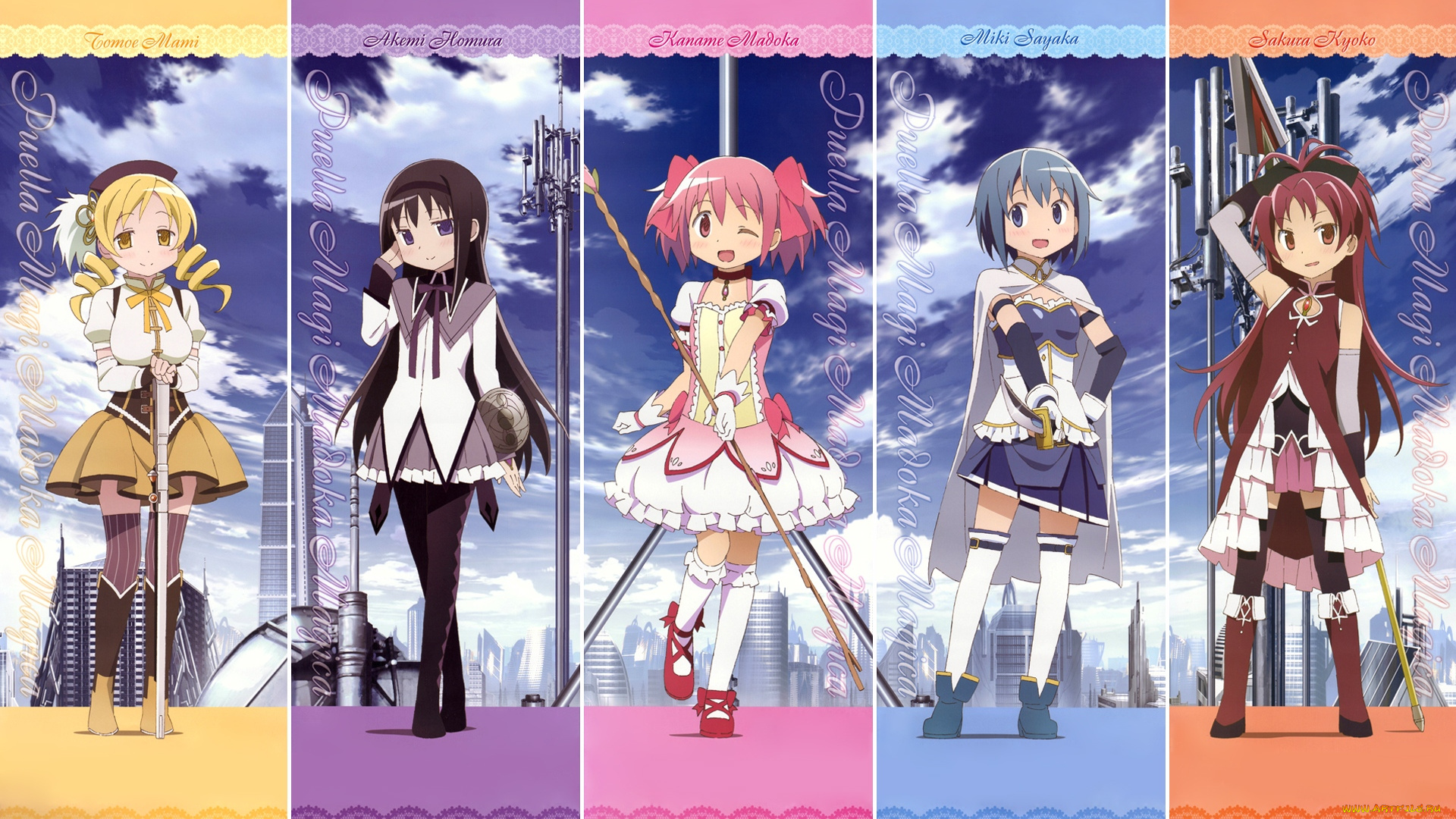 аниме, mahou, shoujo, madoka, magika, девушки