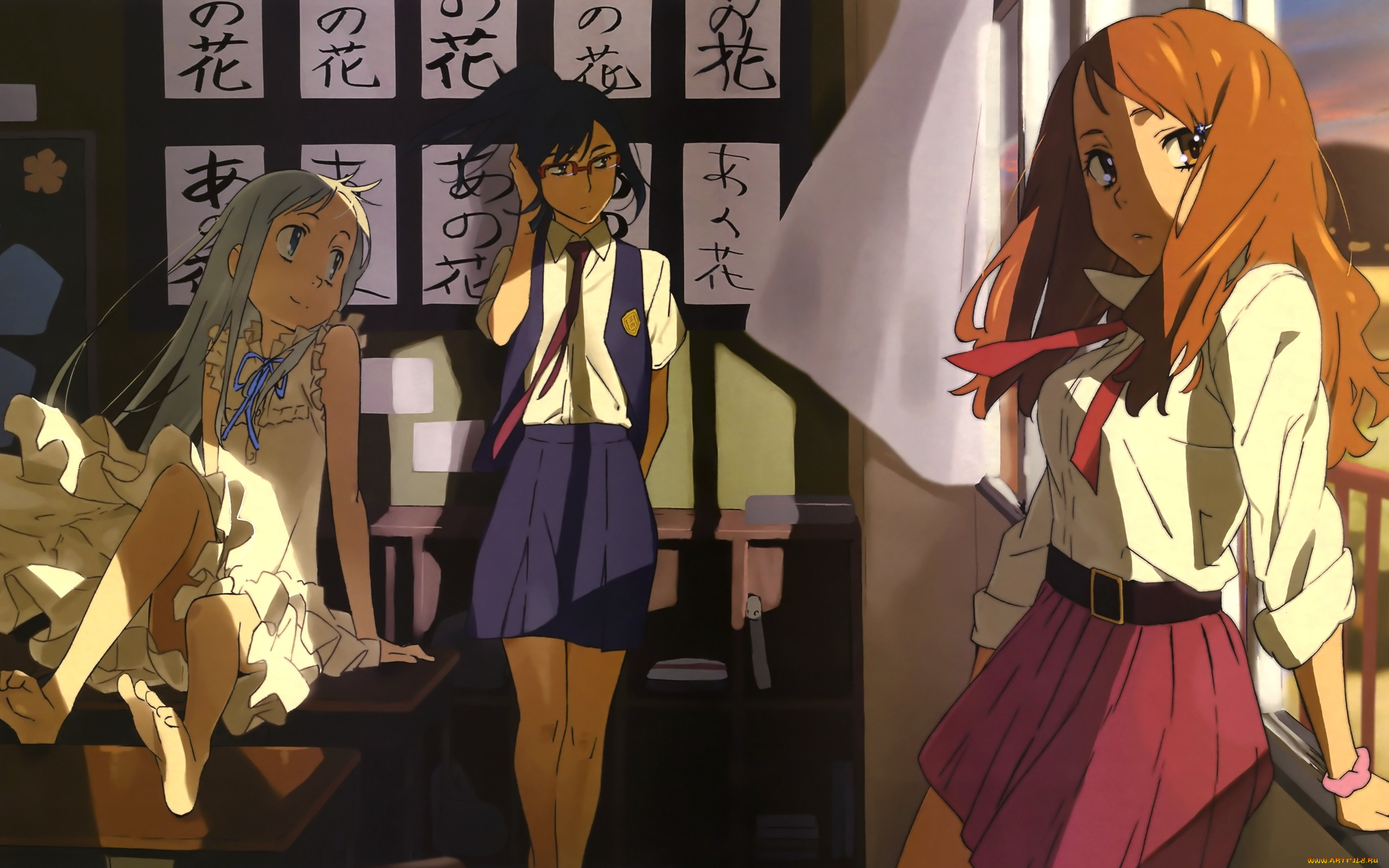 аниме, anohana, девушки
