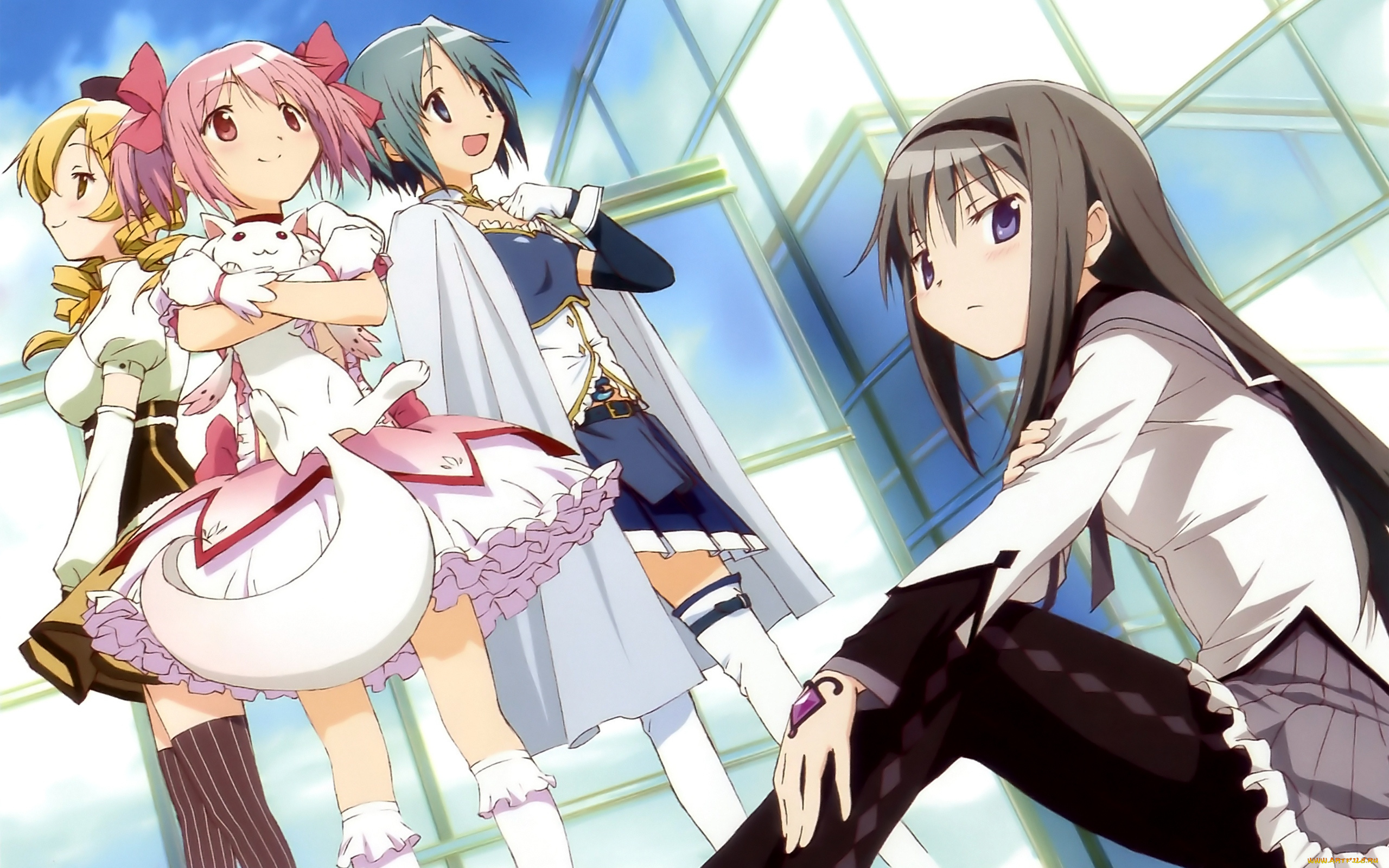 аниме, mahou, shoujo, madoka, magika, девушки