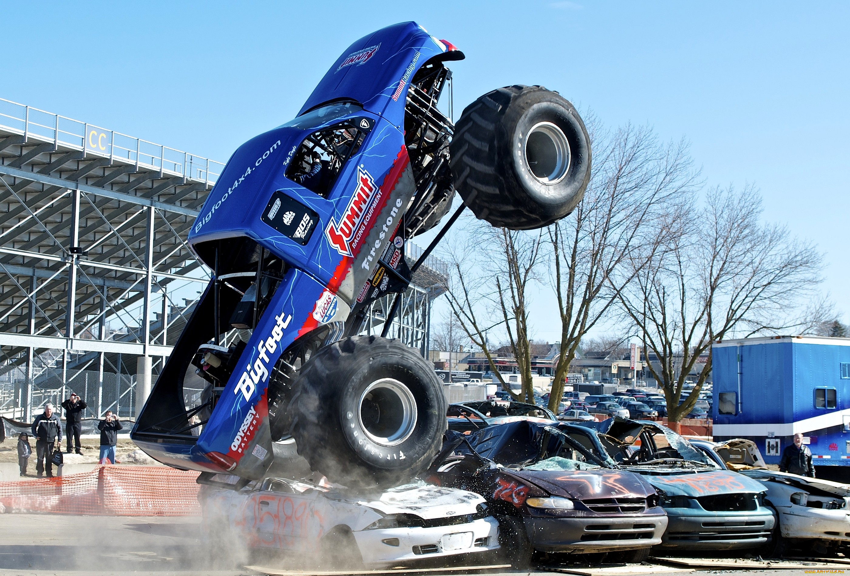 спорт, big, foot, полет, колеса