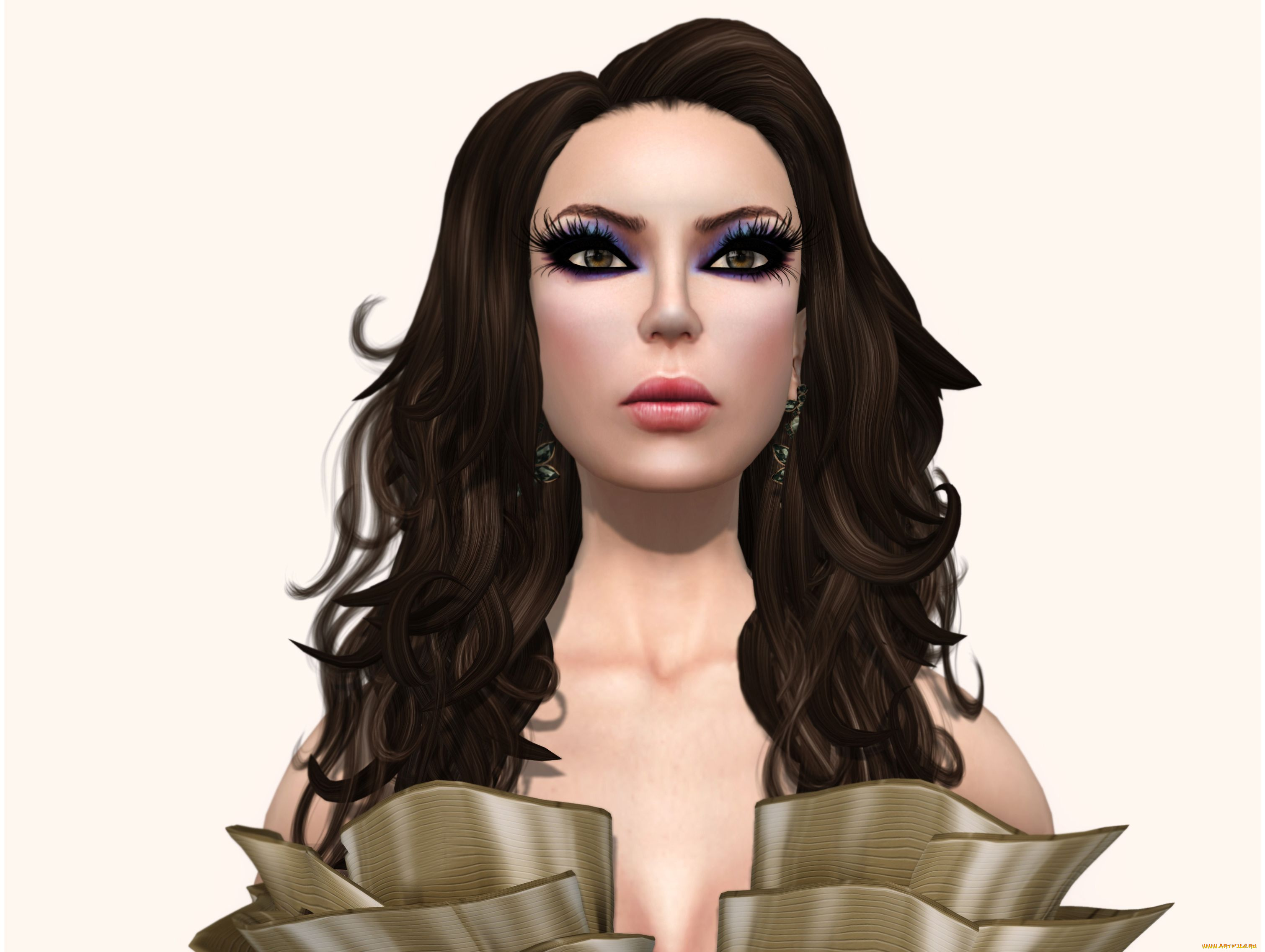 3д, графика, portraits, портрет, девушка, брюнетка