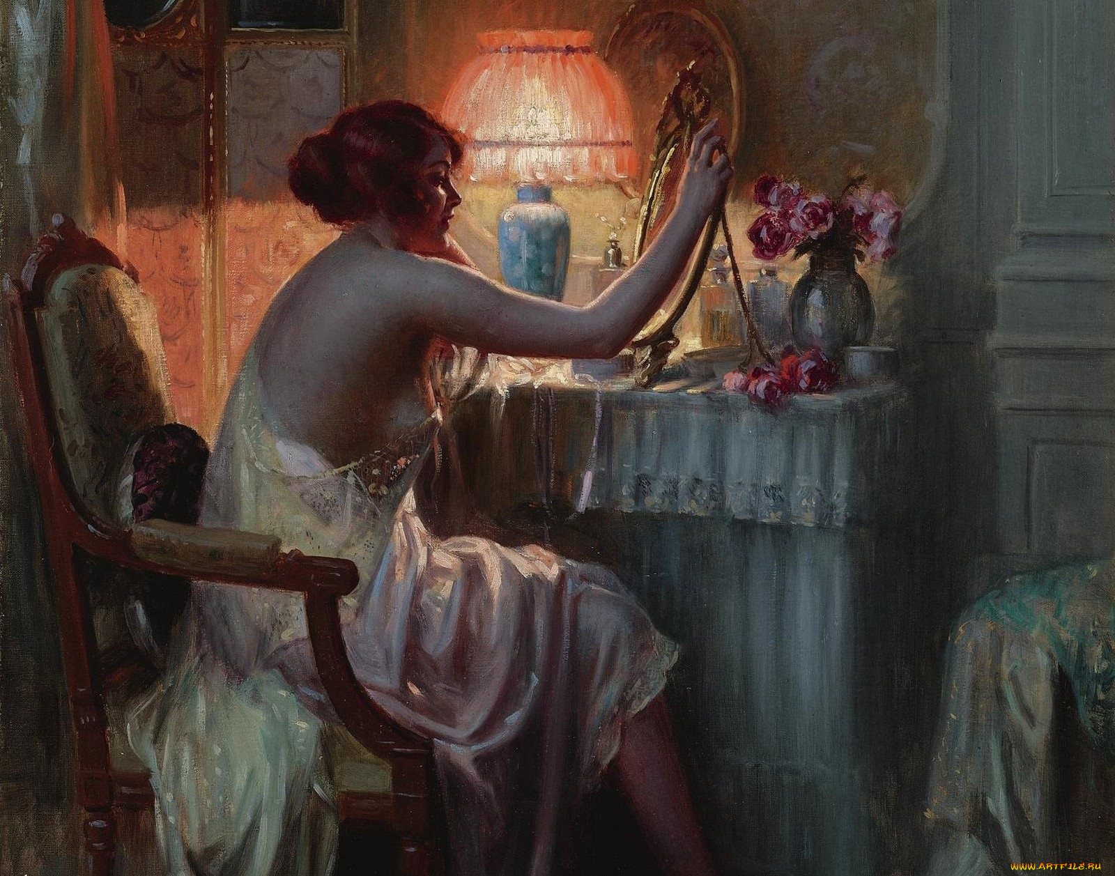 рисованные, delphin, enjolras, девушка, в, будуаре