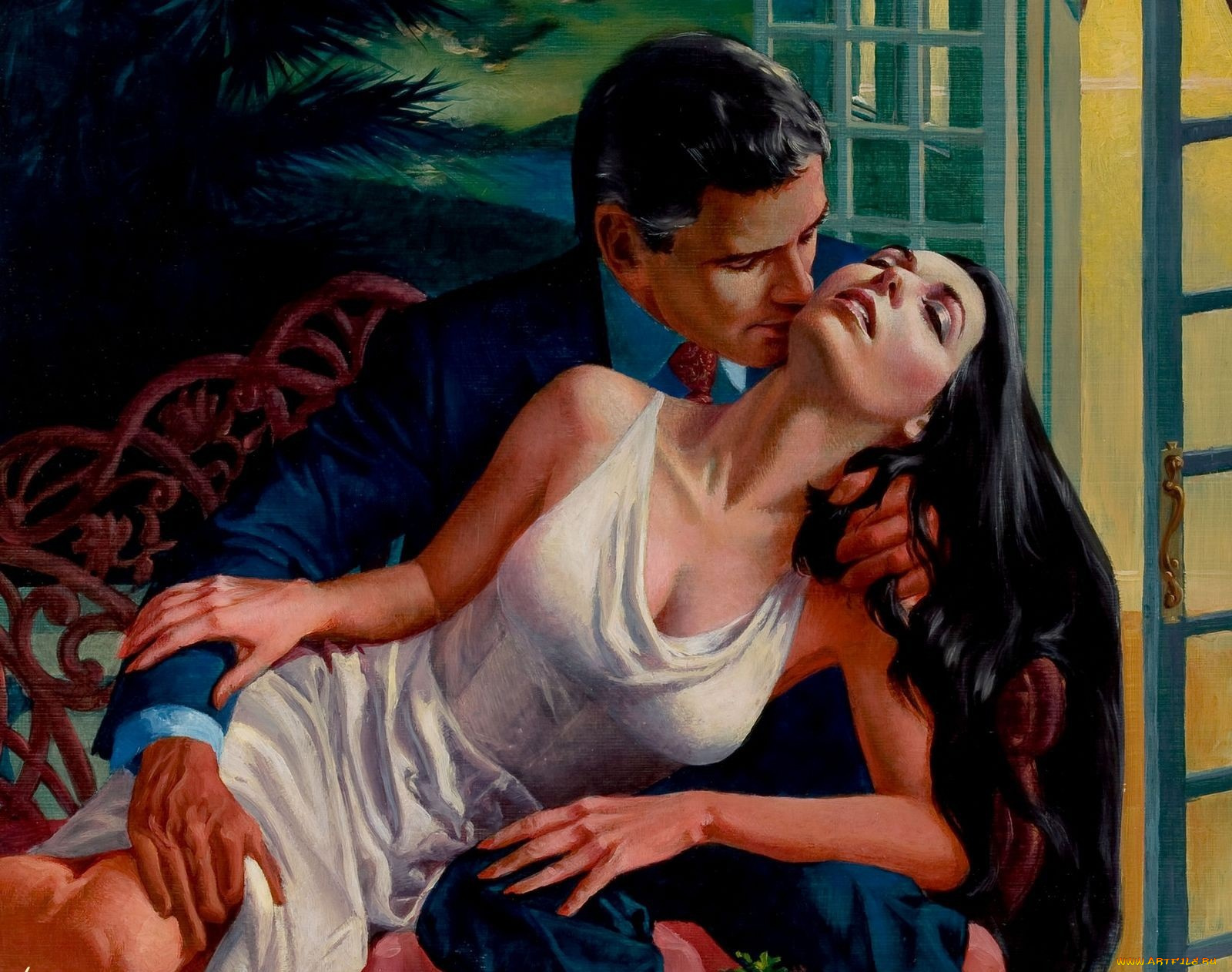 рисованные, ed, tadiello, влюбленные, магия, ночи