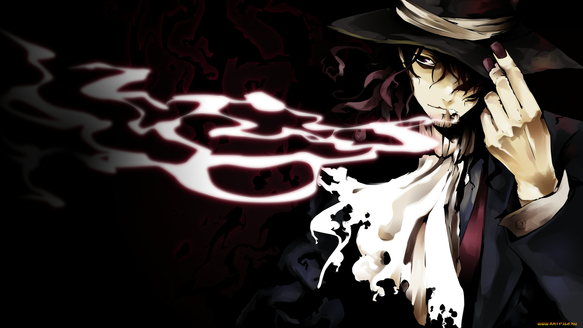 are, you, alice, аниме, дым, ногти, рука, шляпа