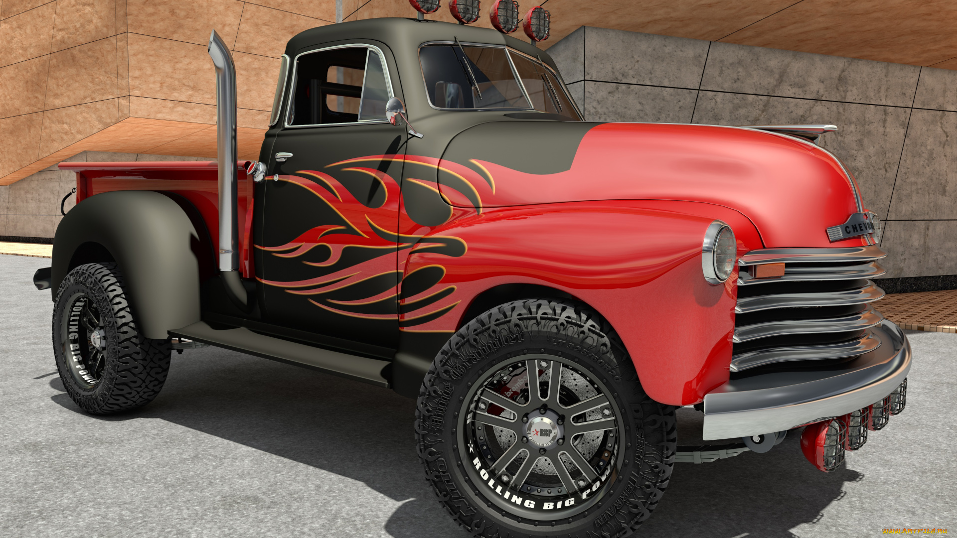 автомобили, 3д, 1951, chevrolet