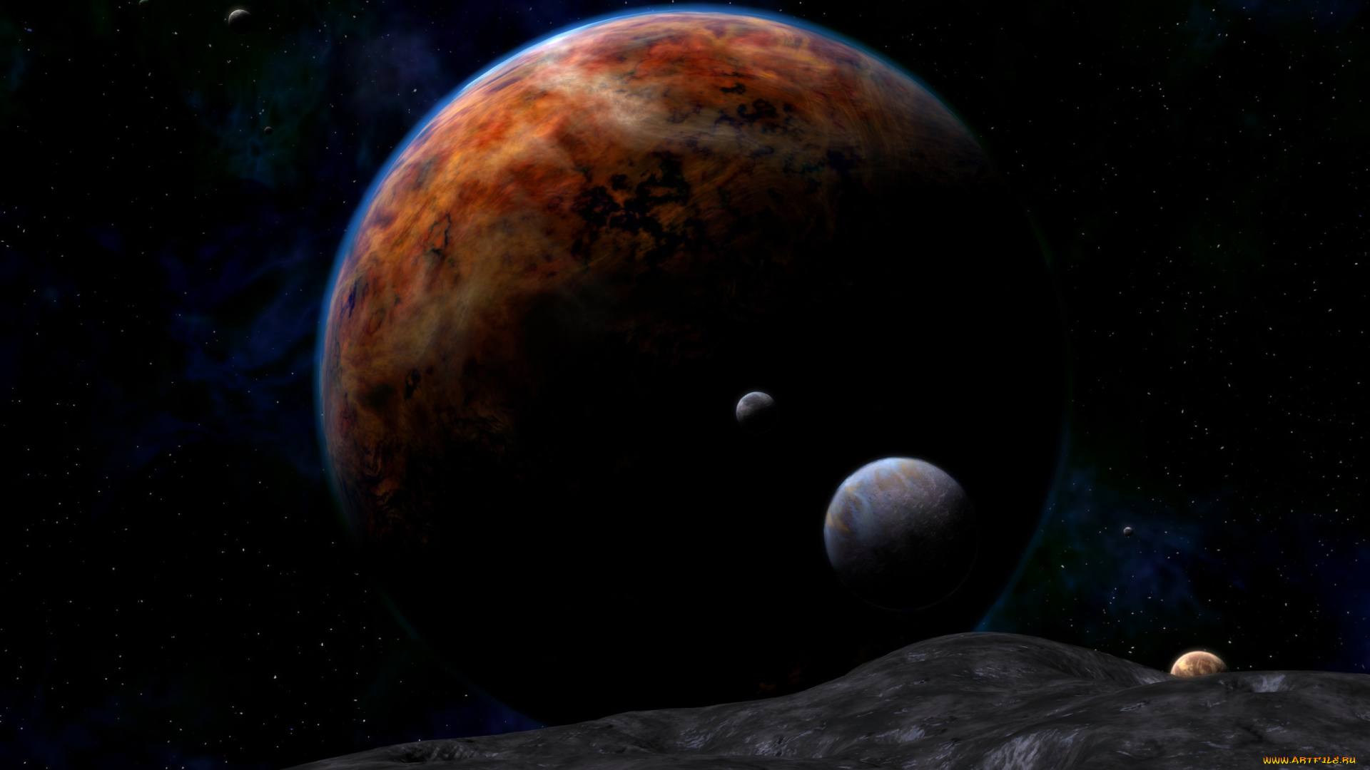 космос, арт, планеты