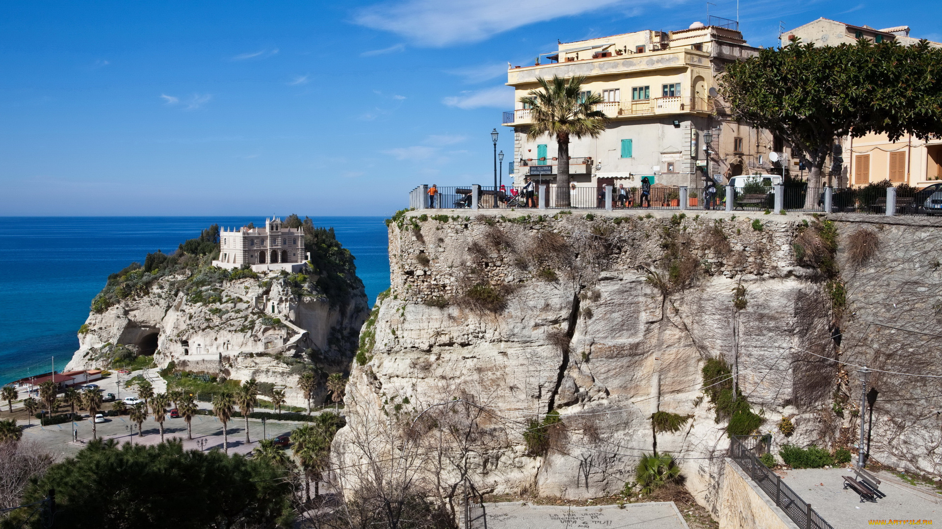 tropea, italy, города, амальфийское, лигурийское, побережье, италия, море, дома