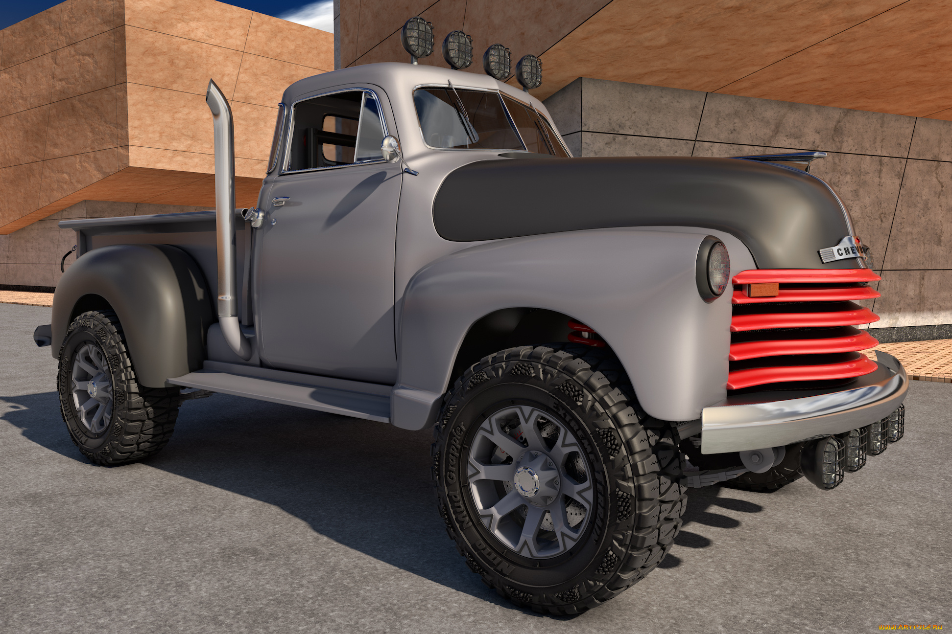 автомобили, 3д, chevrolet, 1951