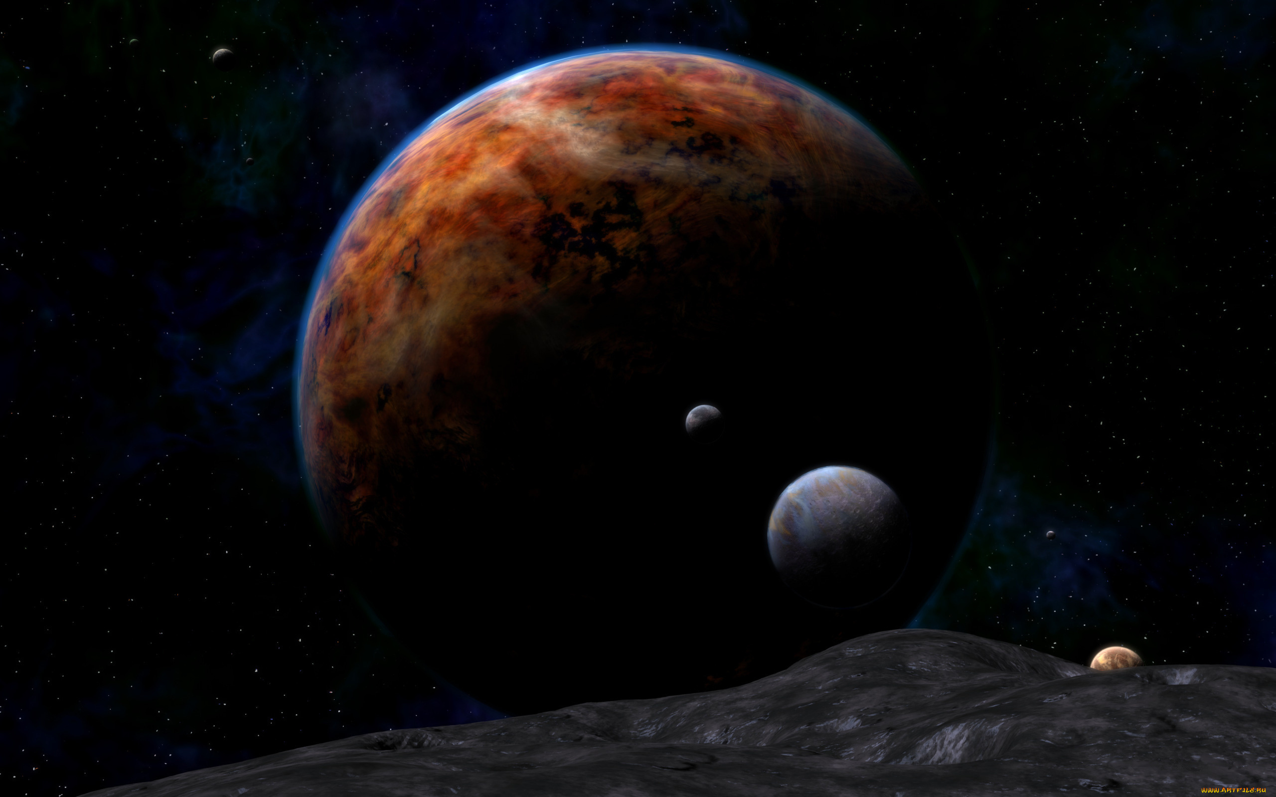 космос, арт, планеты