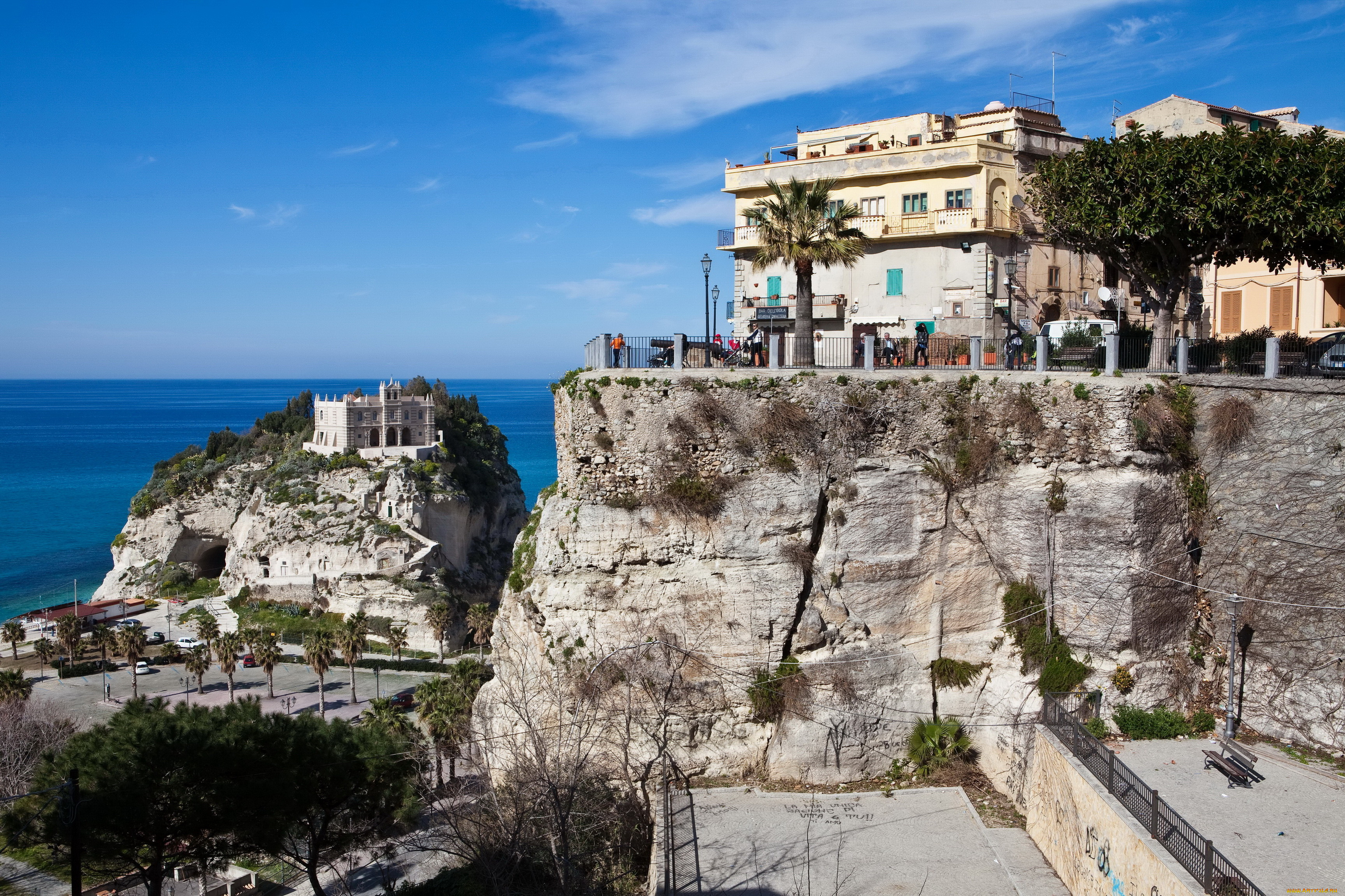 tropea, italy, города, амальфийское, лигурийское, побережье, италия, море, дома
