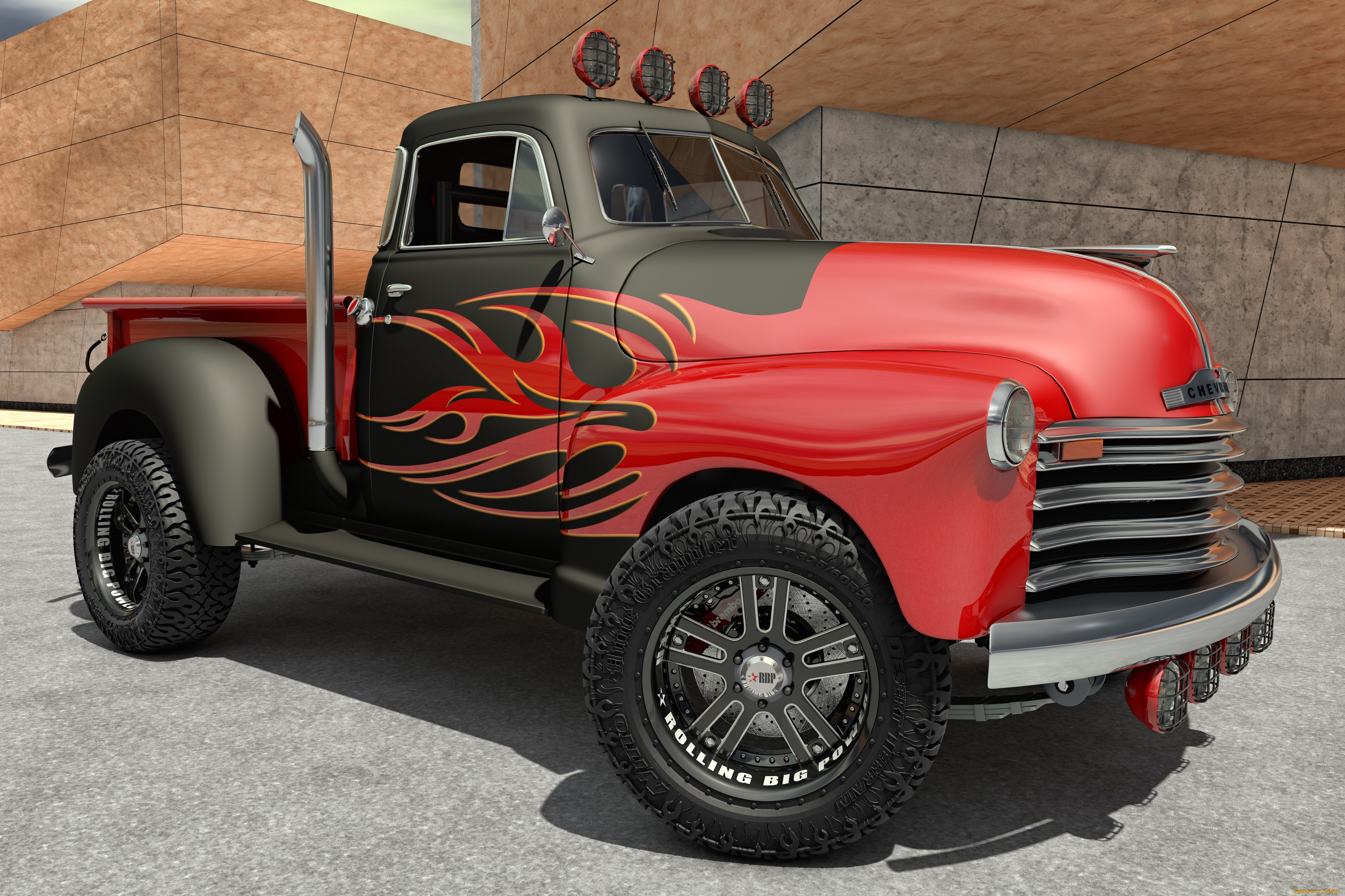 автомобили, 3д, 1951, chevrolet