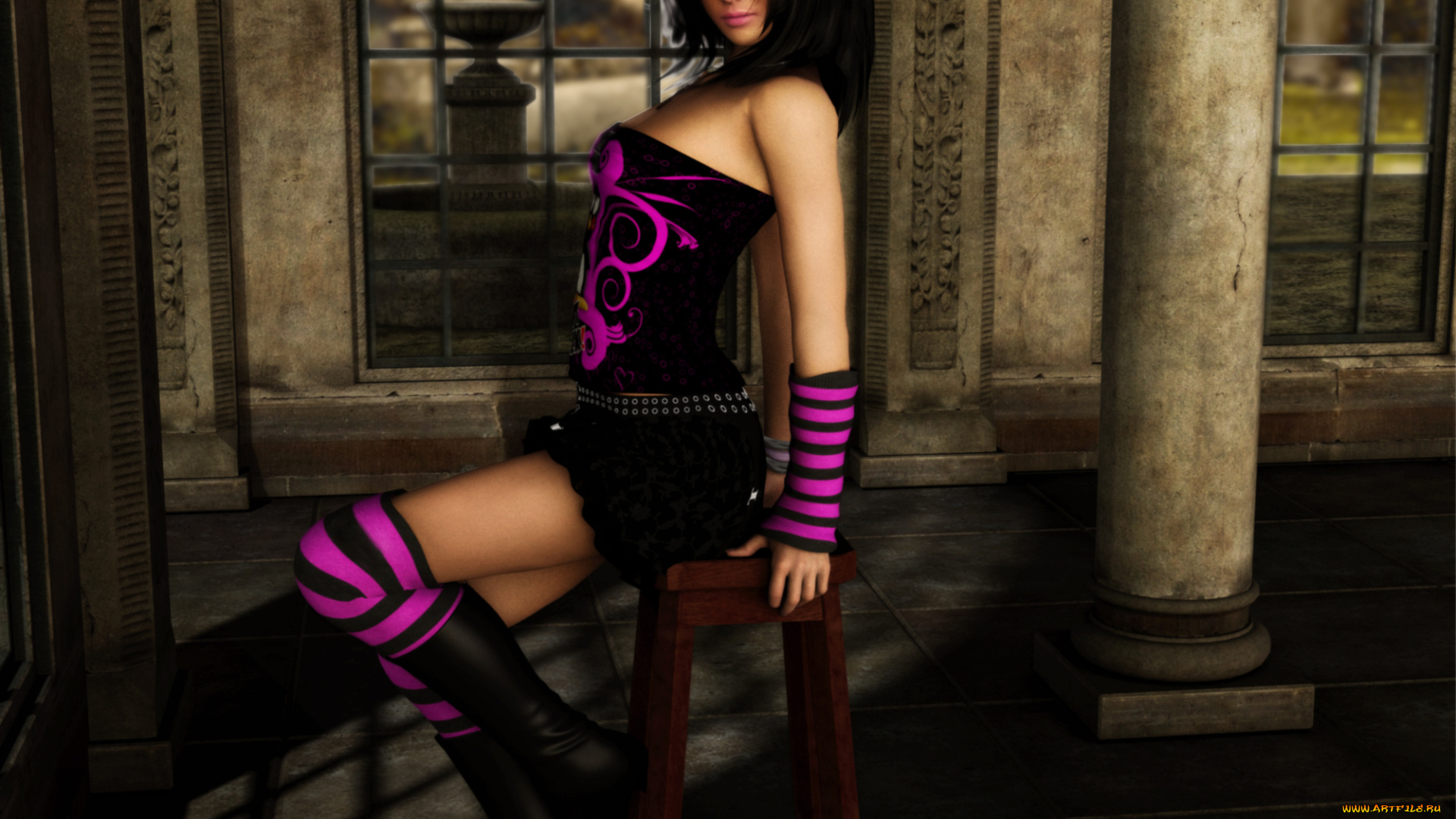 3д, графика, люди, , people, фон, взгляд, девушка