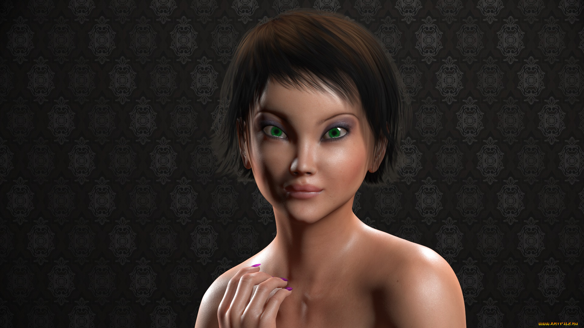 3д, графика, портрет, , portraits, фон, взгляд, девушка