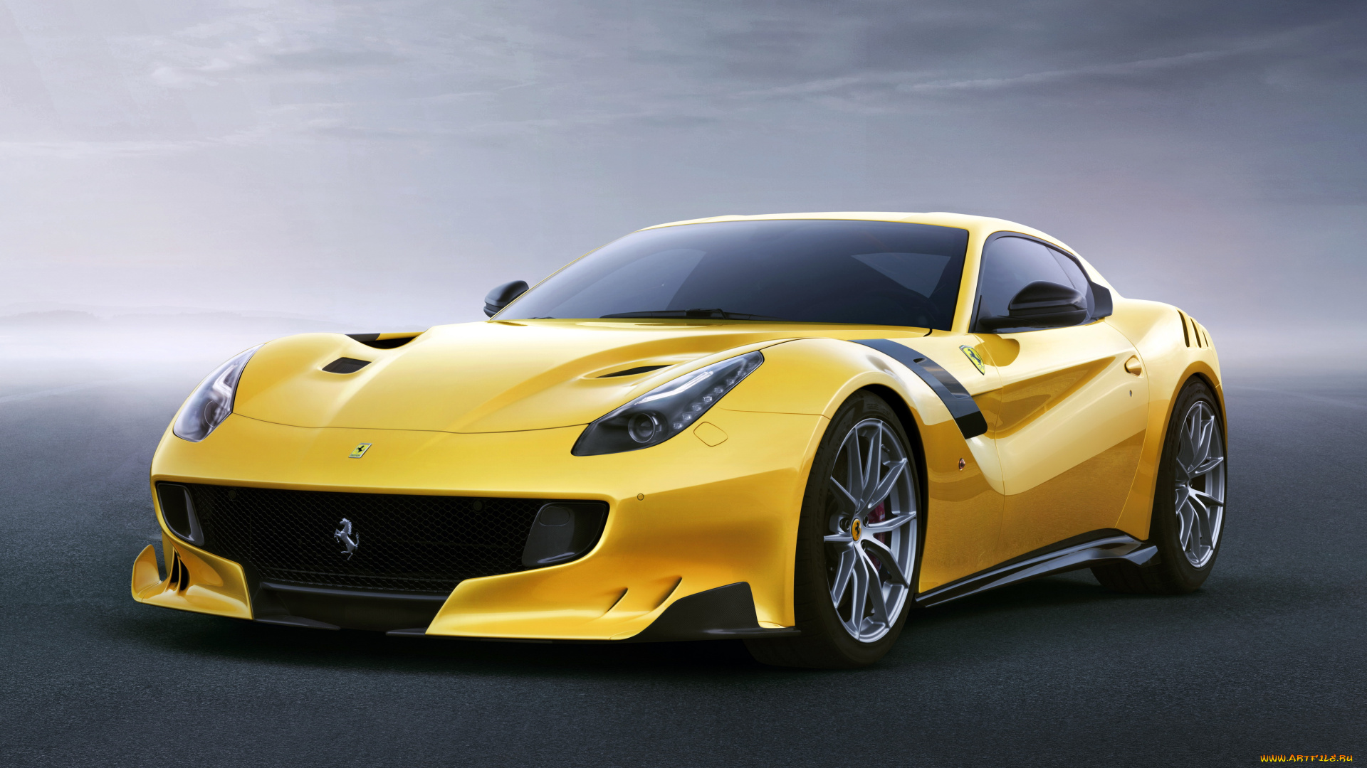 автомобили, ferrari, f12tdf, 2015г, желтый