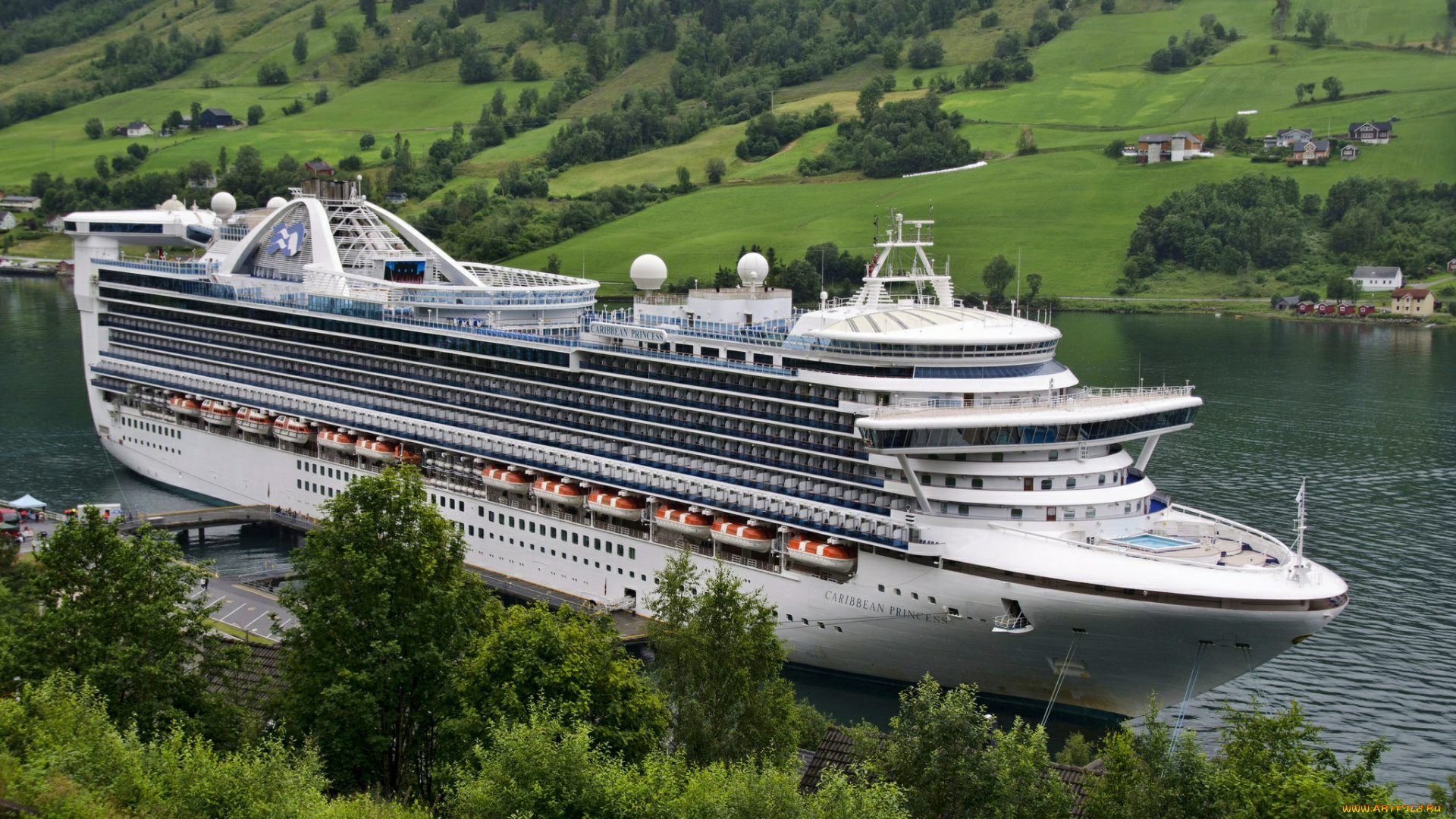 caribbean, princess, корабли, лайнеры, причал, океанский, лайнер, круиз