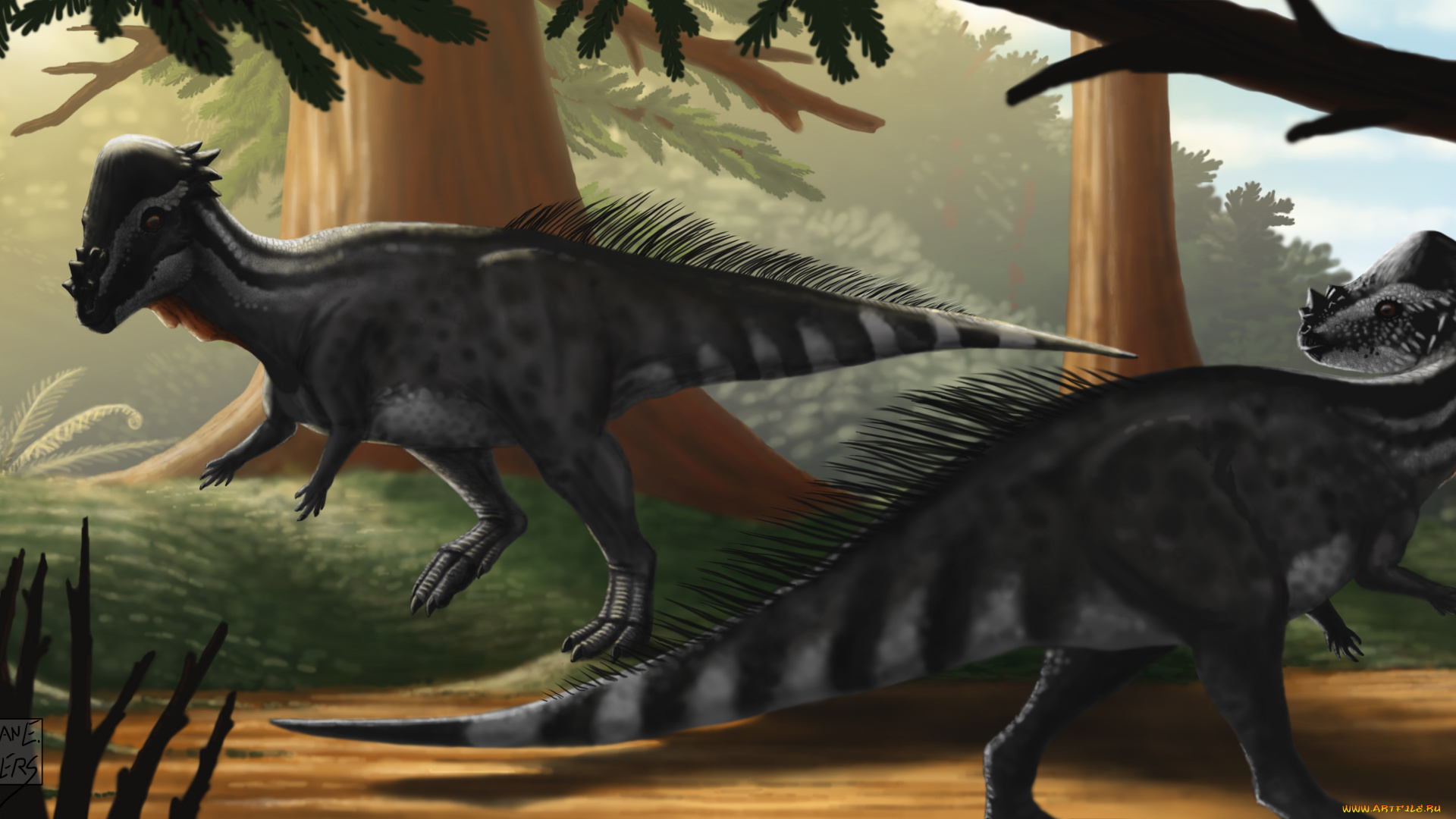 рисованное, животные, , доисторические, динозавры