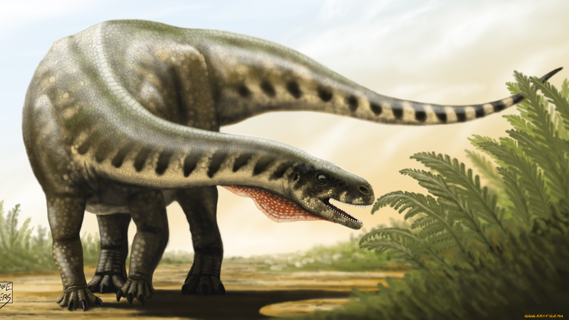 рисованное, животные, , доисторические, динозавр