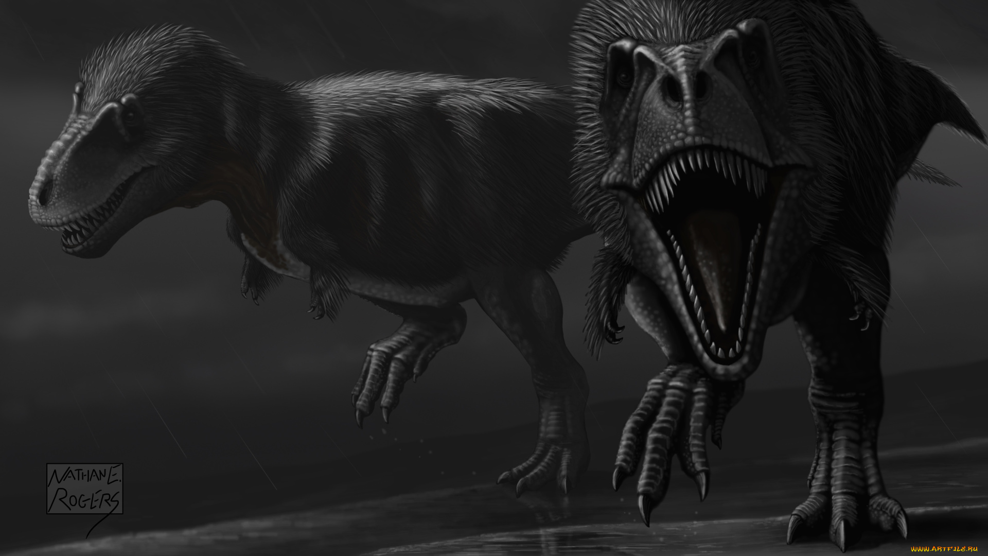 рисованное, животные, , доисторические, динозавр