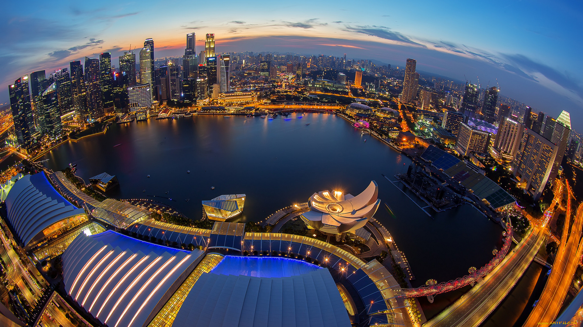 singapore, города, сингапур, , сингапур, ночь, огни, здания